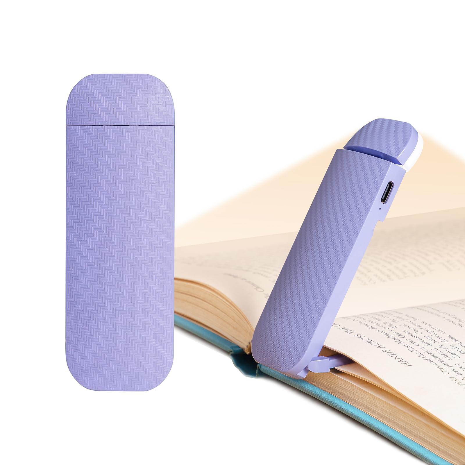 Hemonnkam Clip-On Reading Light, Rechargeable, Abs & Pc, Romantic Purple, Model Book Light-003