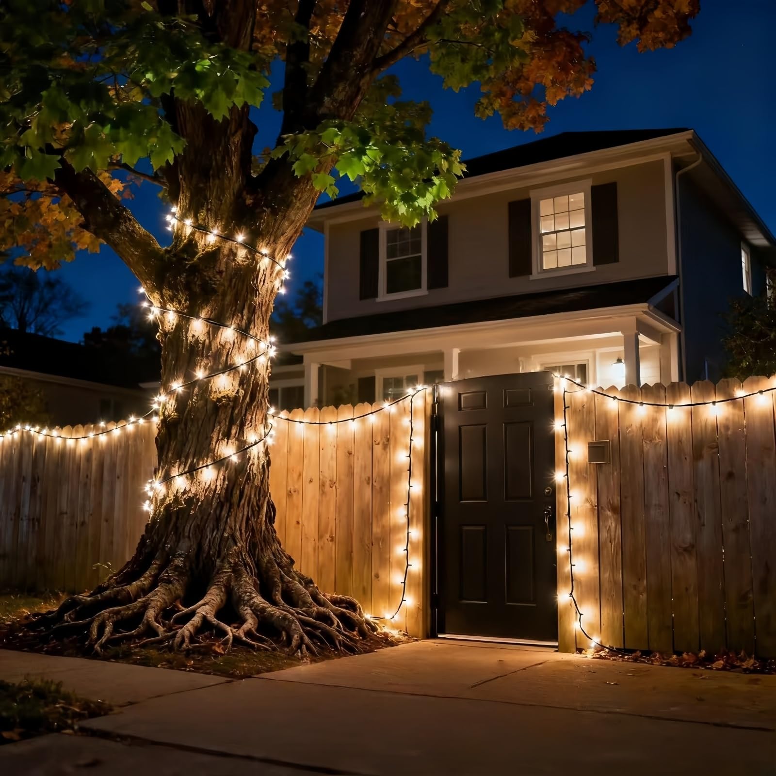 LUCKY SHINE 150 LED Warm White Christmas Lights, UL Certified 50 FT Green Wire String Lights, for Indoor and Outdoor Party, Gard