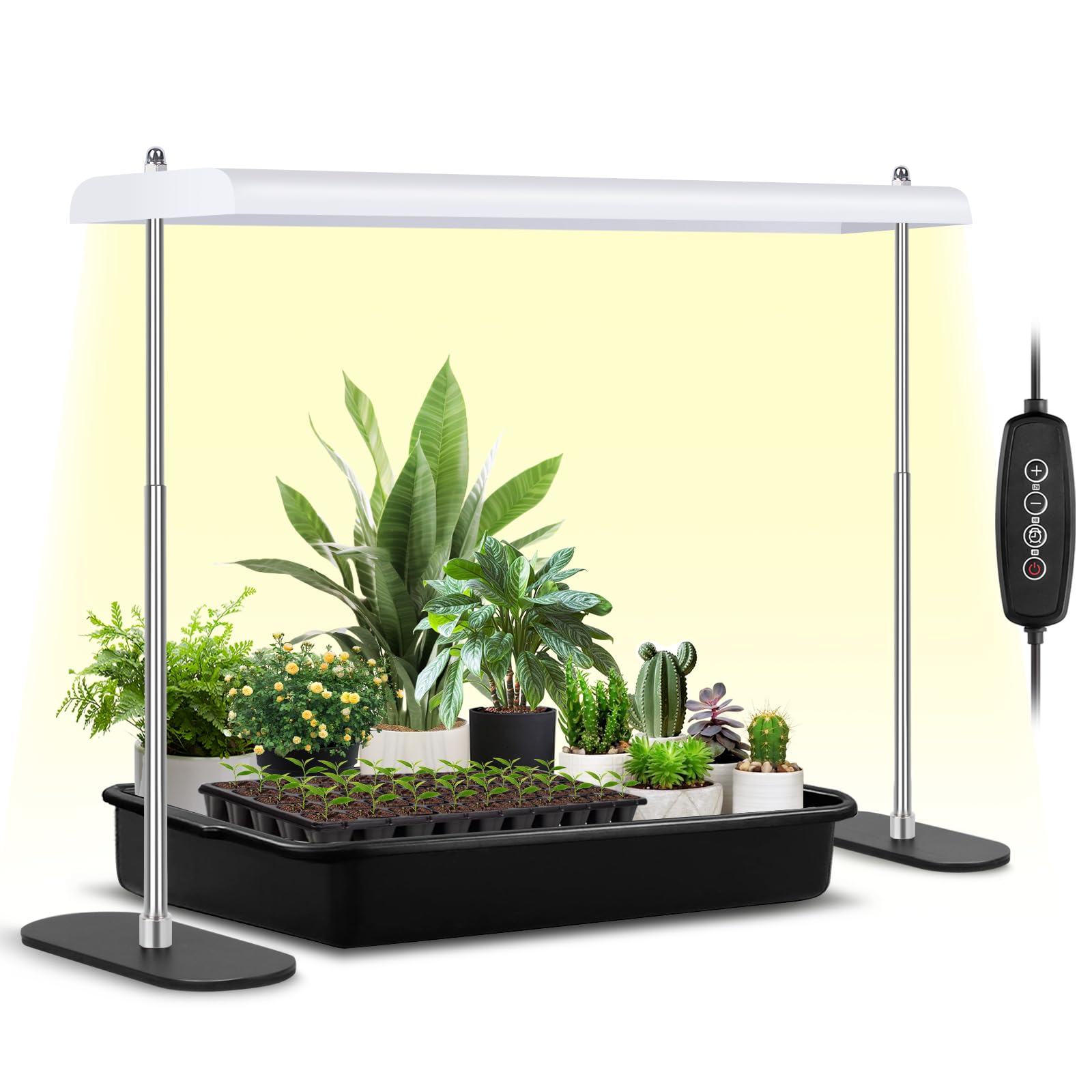 Foxgarden® Grow Light Stand, Advanced Led Plant Growth Lighting With 4/8/12H Timer, 6 Dimming Options, And Adjustable Height - Optimal For Indoor Plants In Seedlings, Vegetative, And Flowering Phases