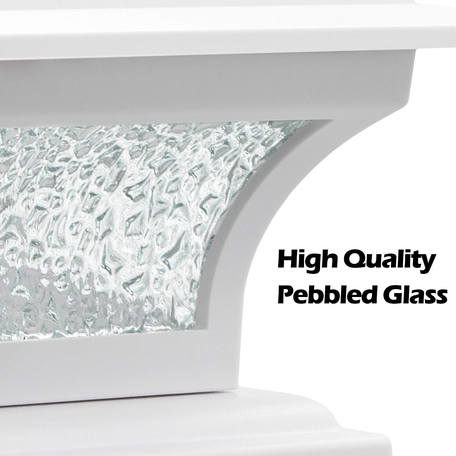 Siedinlar Solar Post Lights Outdoor Glass Led Fence Cap Light 2 Modes For 4X4 5X5 6X6 Posts Patio Deck Garden Decoration Warm Wh