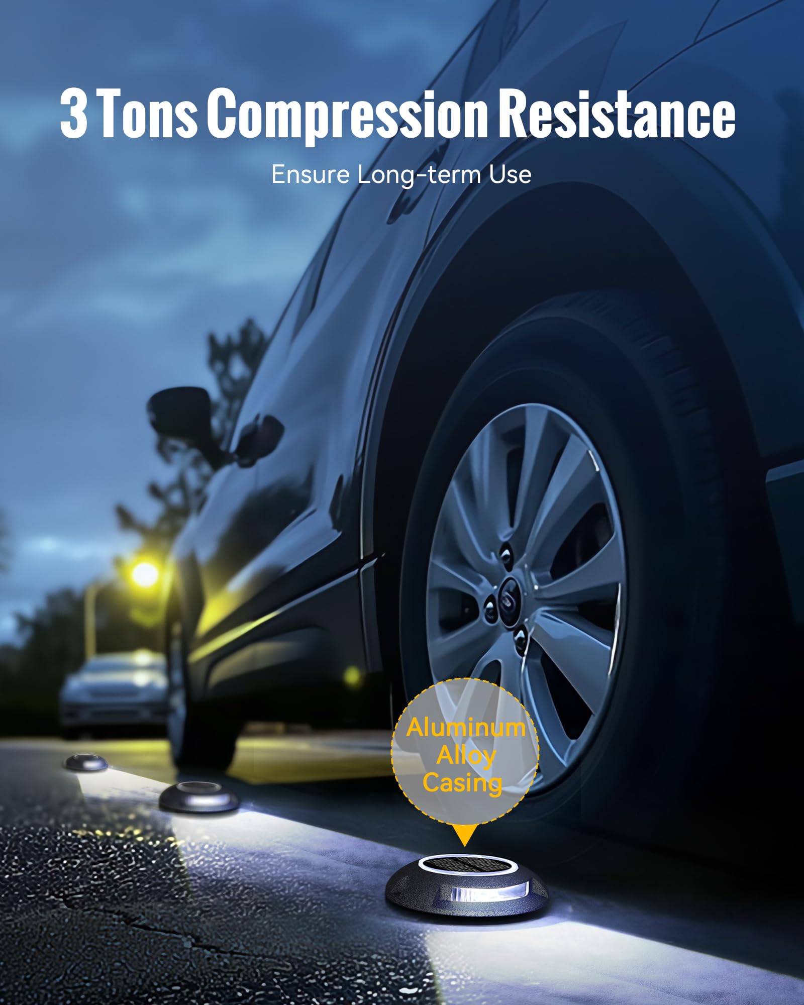 Fabstyl Solar Dock Lights 4 Pack, Waterproof Led Driveway & Pathway Lights, Black