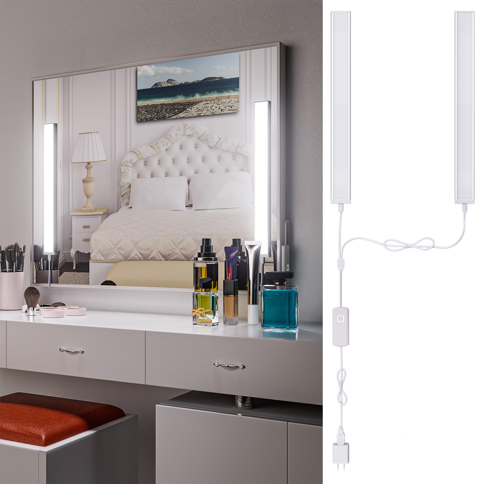 MY BEAUTY LIGHT LED Vanity Lights, Dimmable, Color Temperature Changing, USB Powered, Model BM101