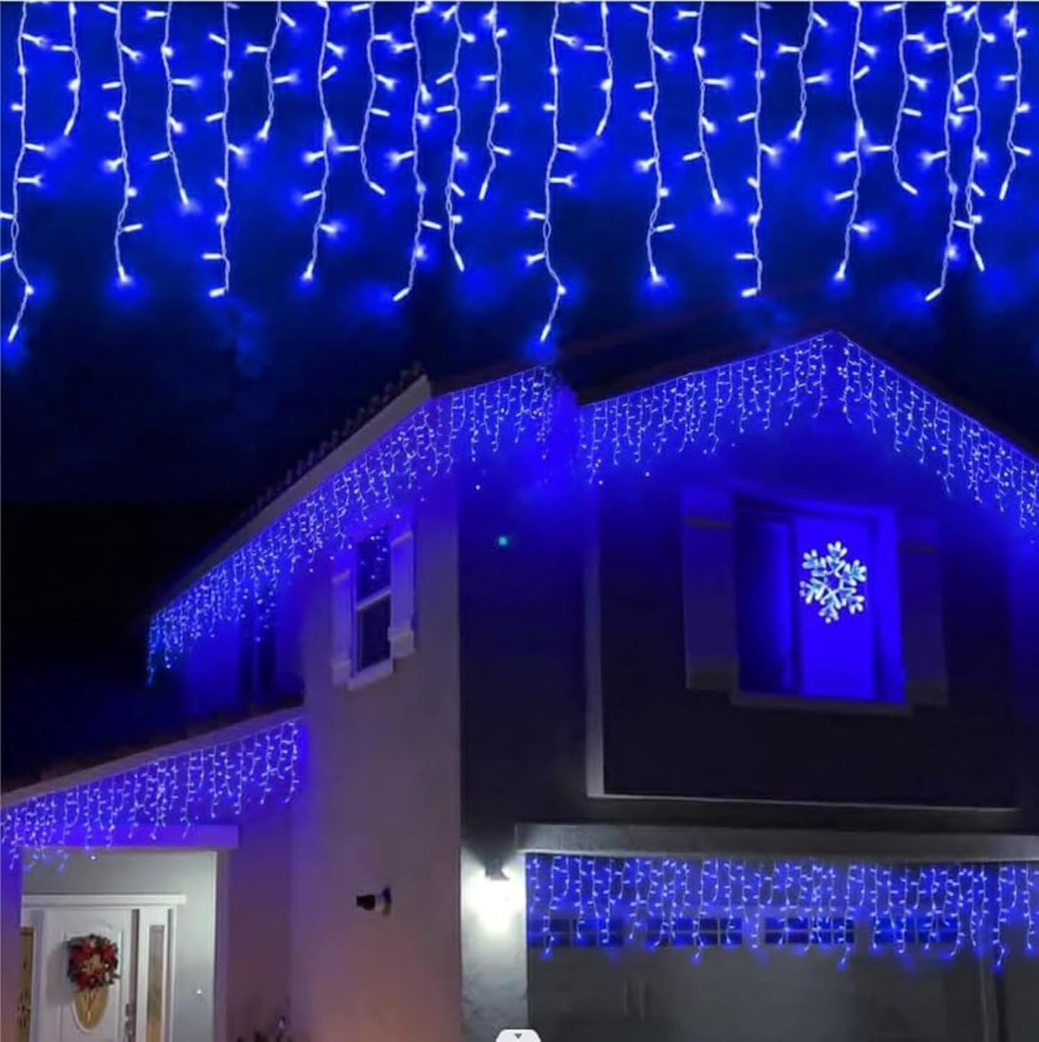 YEGUO 66ft 800 LED Blue Icicle Lights Outdoor Waterproof, 160 Drops Icicle String Lights Connectable, 8 Modes Icicle Christmas L
