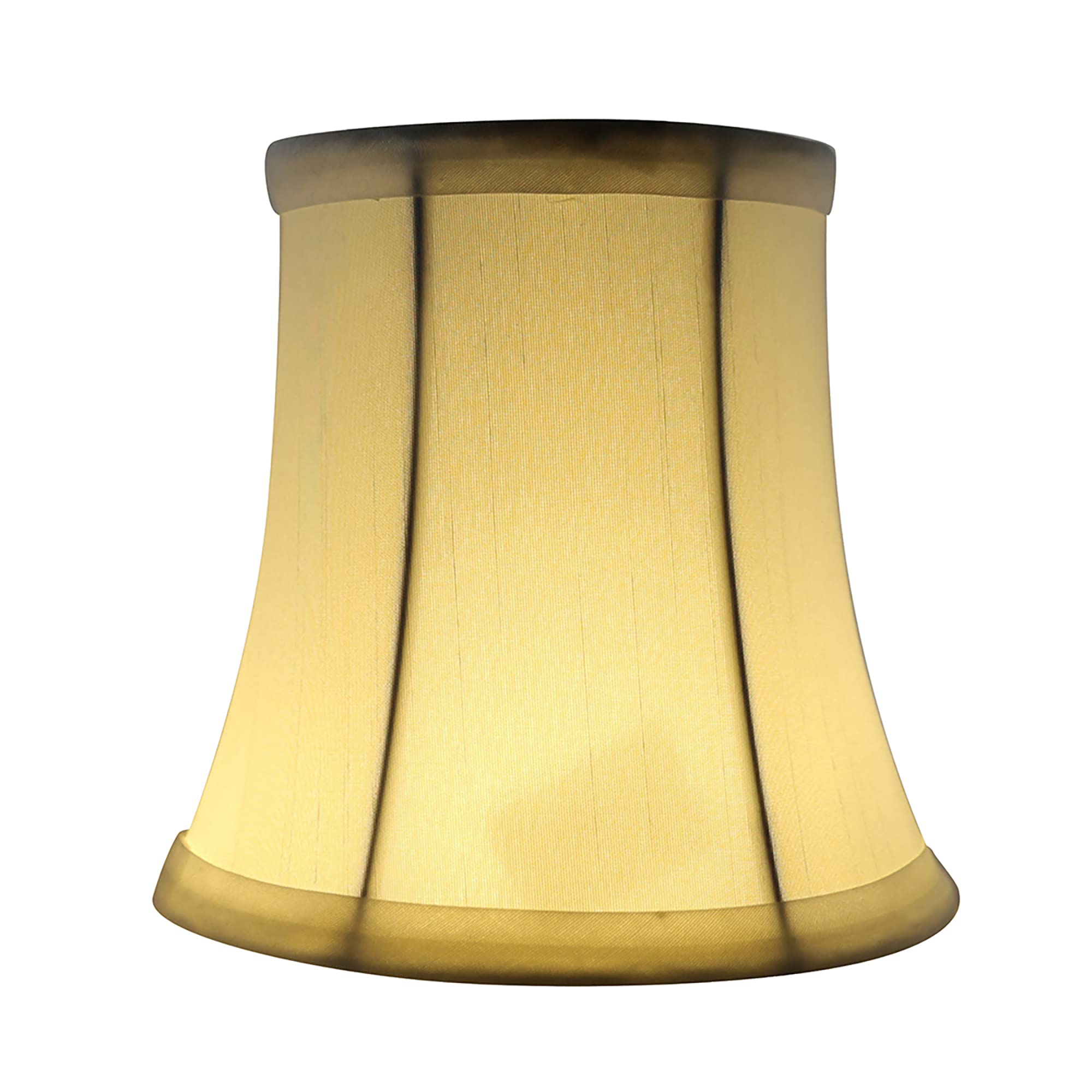 MERIVILLE Faux Silk Chandelier Lamp Shades Set of 2 Softback Bell Off White 3.5in x 5in x 4.75in Clip-On Fitter for Candelabra