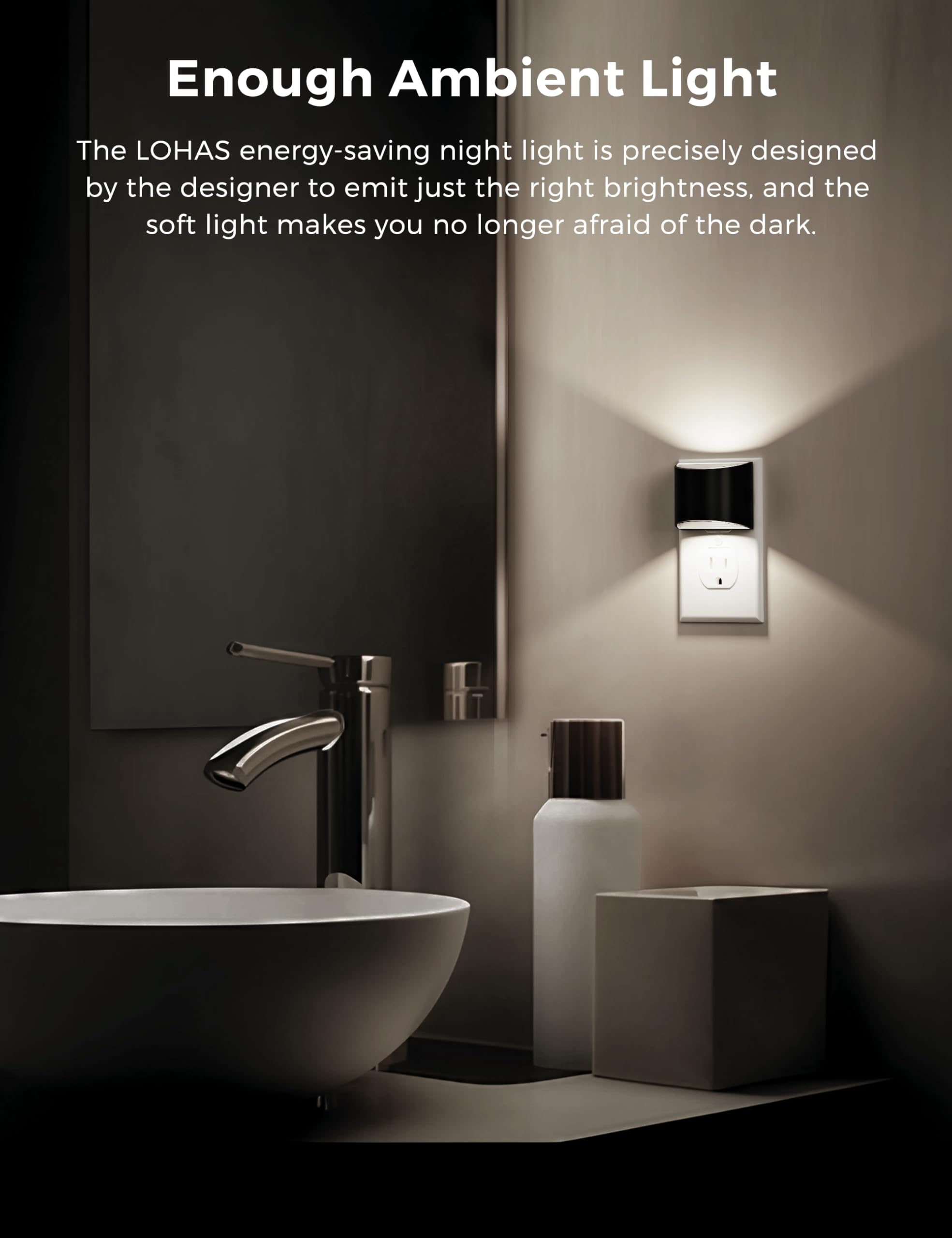Night Lights Plug Into Wall 2 Pack, L Lohas Led Nightlight With Dusk To Dawn Sensor,3 Level Brightness Adjustable, 5000K Dayligh