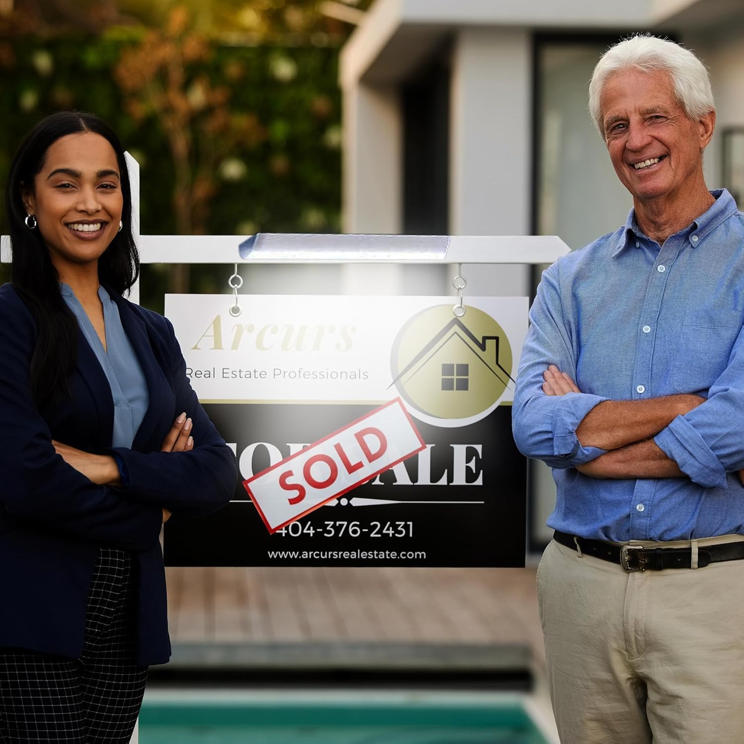 BRIGHTICONIC Solar Sign Lights Outdoors Wireless Real Estate Agent Sign Post Board Lighting LED Signboard Gifts For Real Estate