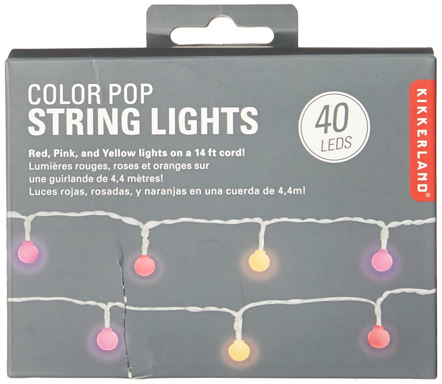 Kikkerland String Lights Pink Multicolor Pop