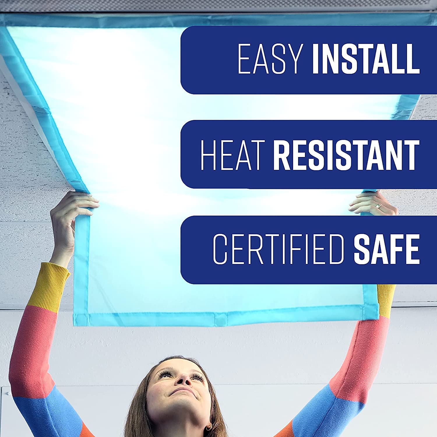 Glareshade Fluorescent Light Covers For Classroom Or Office | Magnetic Fluorescent Light Covers For Ceiling Lights Provide Relie