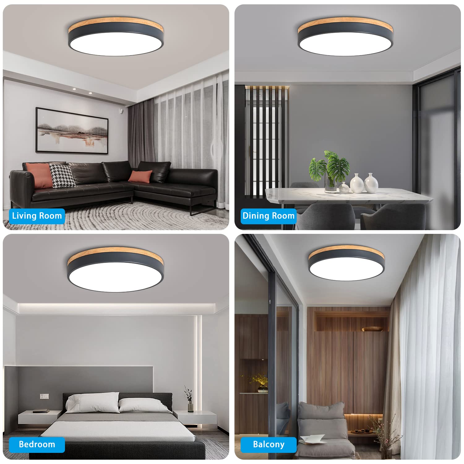Woknos 15.7" Minimalist Style Flush Mount Dimmable Ceiling Led Lightning Fixtures Close To Ceiling Easy Install For Bedroom Bathroom Laundry Room Porch Kitchen
