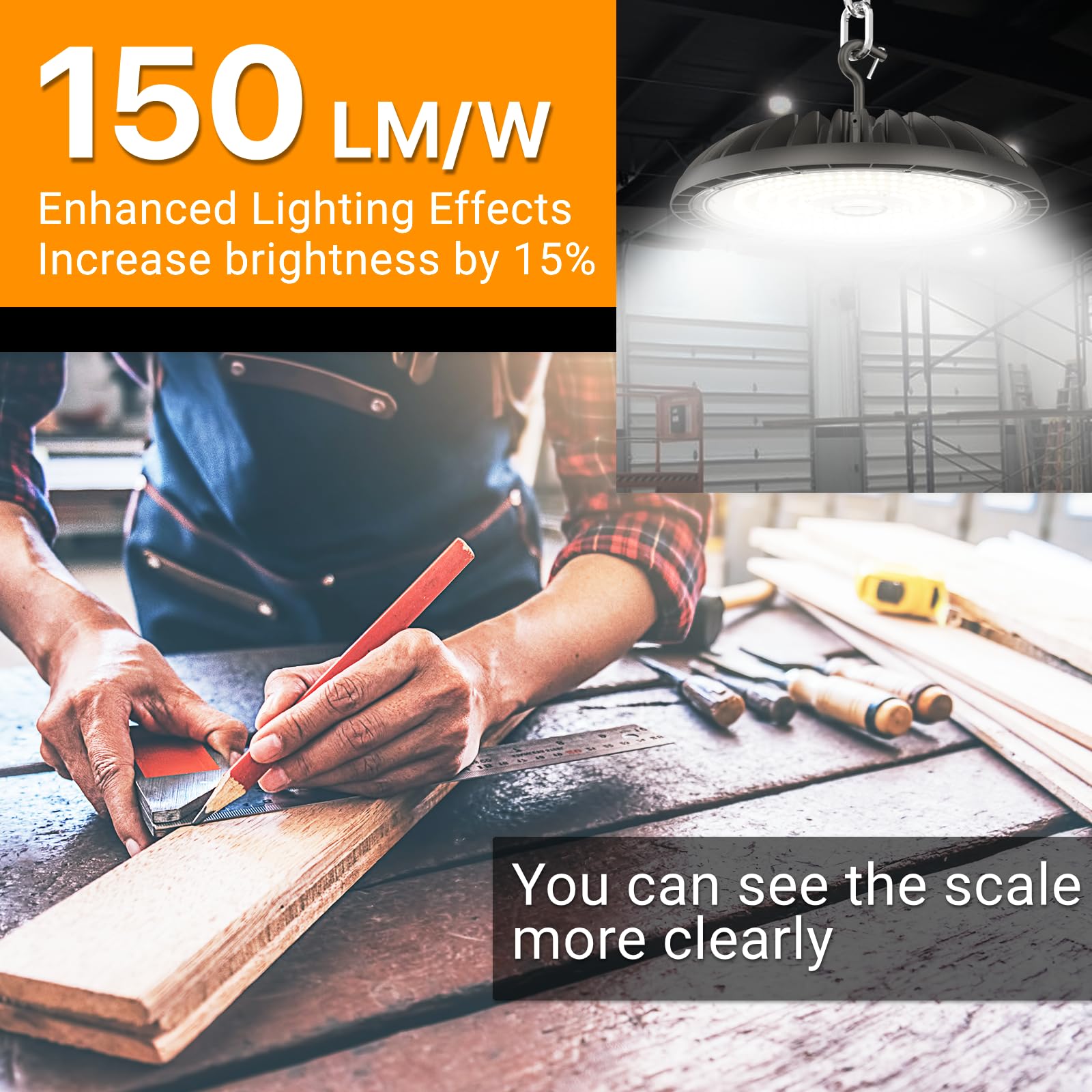 Demilare 2 Pack Led High Bay Light 200W 30000 Lm, 5000K Ufo High Bay Led Shop Lights Etl Listed Us Hook 5' Cable Plug, 800W Mh/Hps Eqv. Commercial Lighting For Workshop, Garage, Warehouse 100-277V