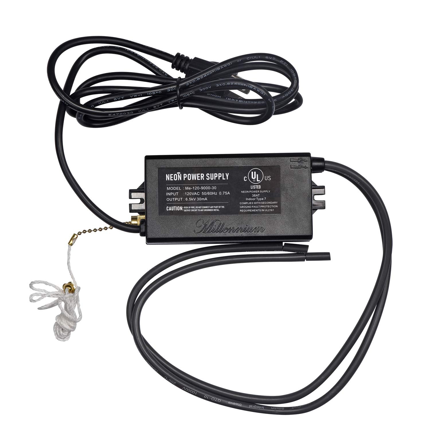 SGTD UL 6.5KV Neon Sign Transformer Power Supply 120V AC 50/60HZ 127x67x40mm Black