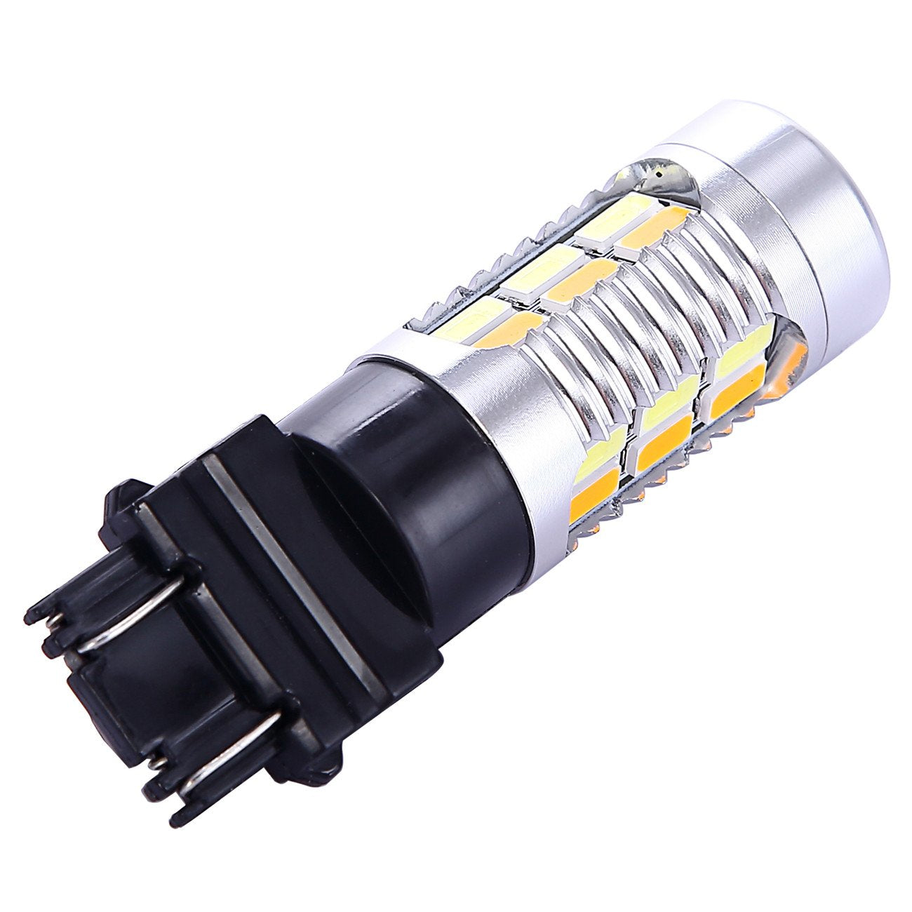 3157 3057 3357 4157 Canbus Turn Signal White Yellow Switchback LED Light Bulbs 22 SMD with Projector, for Standard Socket, Not C