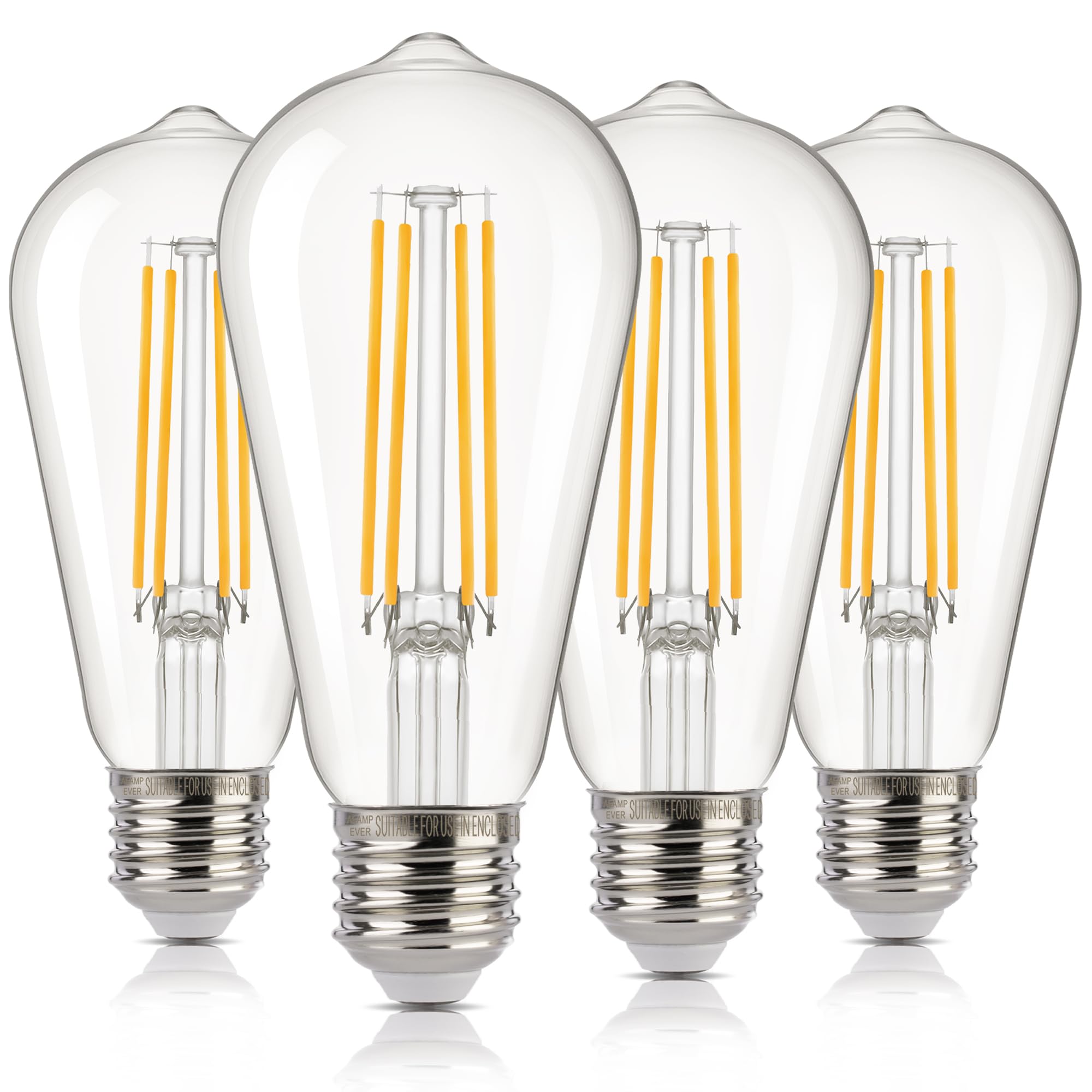ALAMPEVER ST19 Dusk to Dawn LED Outdoor Light Bulb, 800LM Sunlight Sensor Light Bulbs, 7W (60W Equivalent), 2700K Soft White, Au