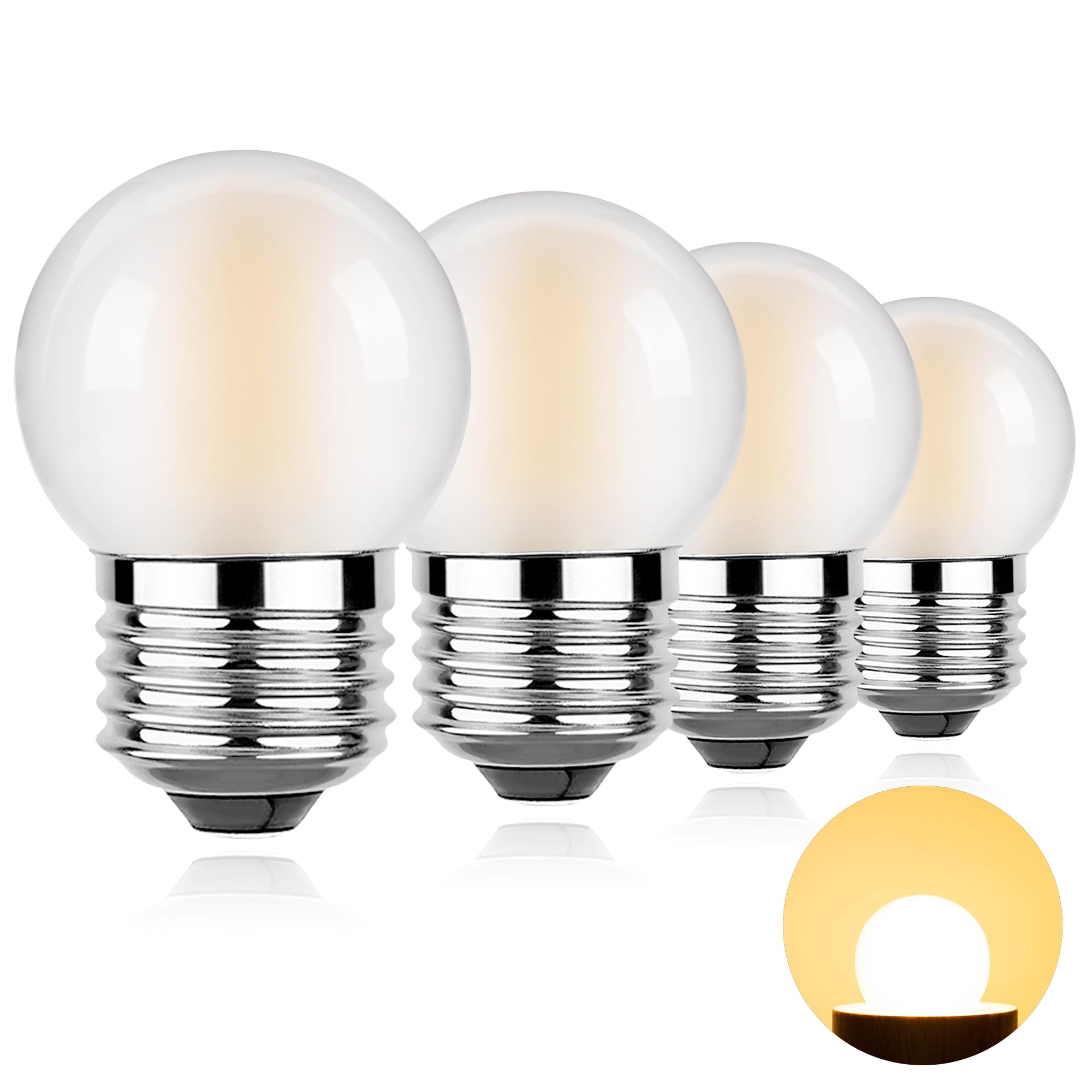 Sphoon Dimmable G40 Led Bulb 6W Small Edison Bulbs 60W Equivalent Frosted Lights Bulb For Bathroom, Bedroom, Table Lamp, Bedside