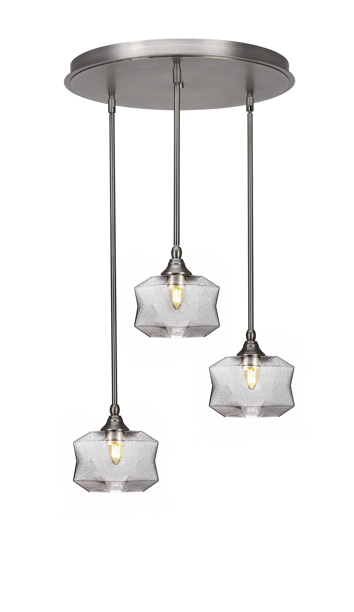 Empire 3 Light Cluster Pendalier in Brushed Nickel Finish (2183-BN-4490)