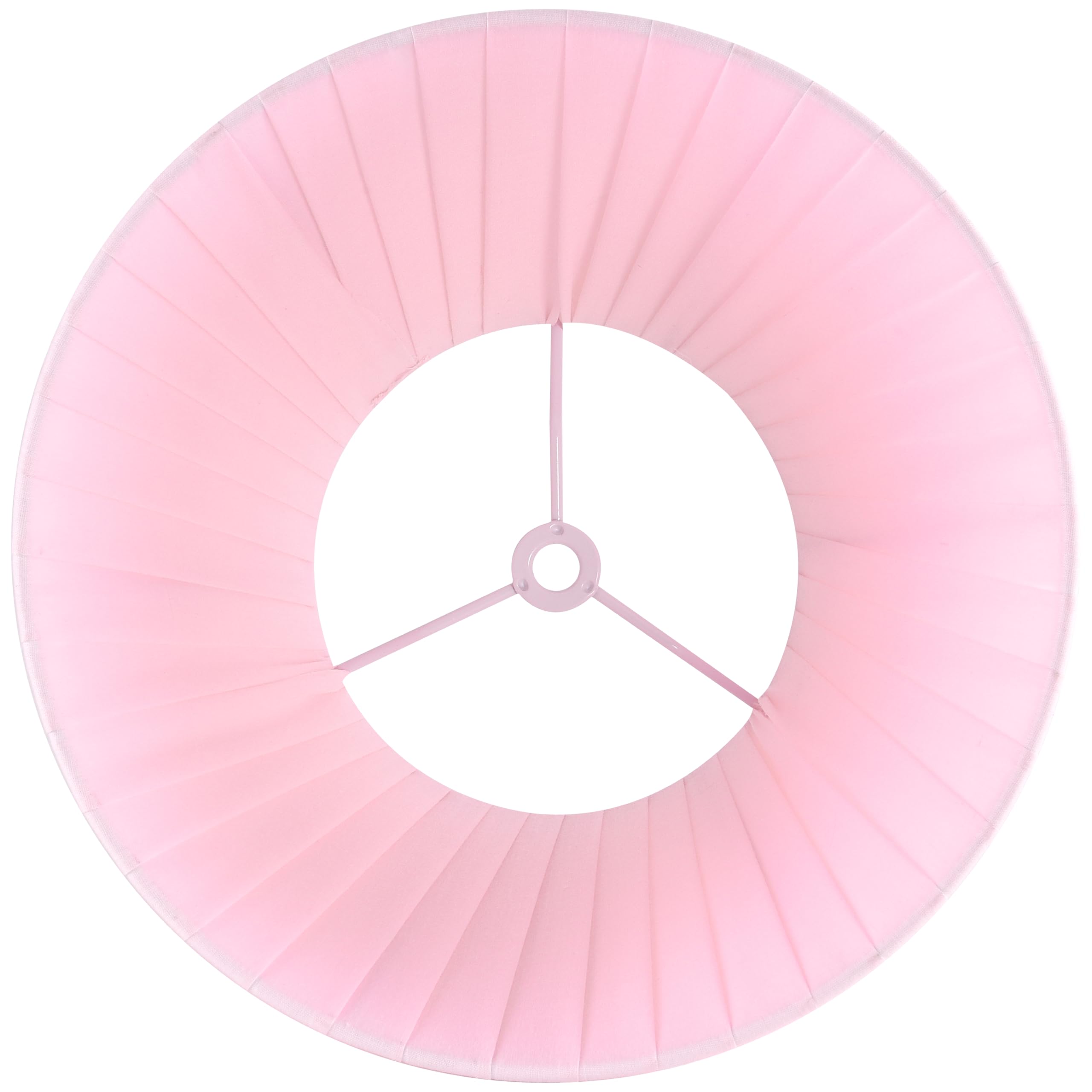 GO&SO Set of 2 Small Pink Pleated Empire Lampshades, 9 Bottom, Natural Fabric for Table & Wall Lamps, No Assembly Required