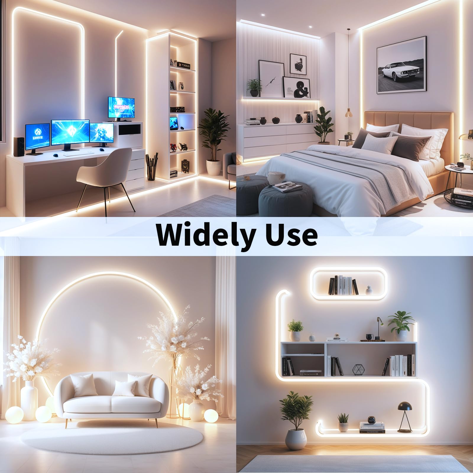 Inextstation 12V Led Light Strip, 16.4Ft Warm White, Ip65 Waterproof, Flexible 300 Smd 2835 For Indoor/Outdoor Decor