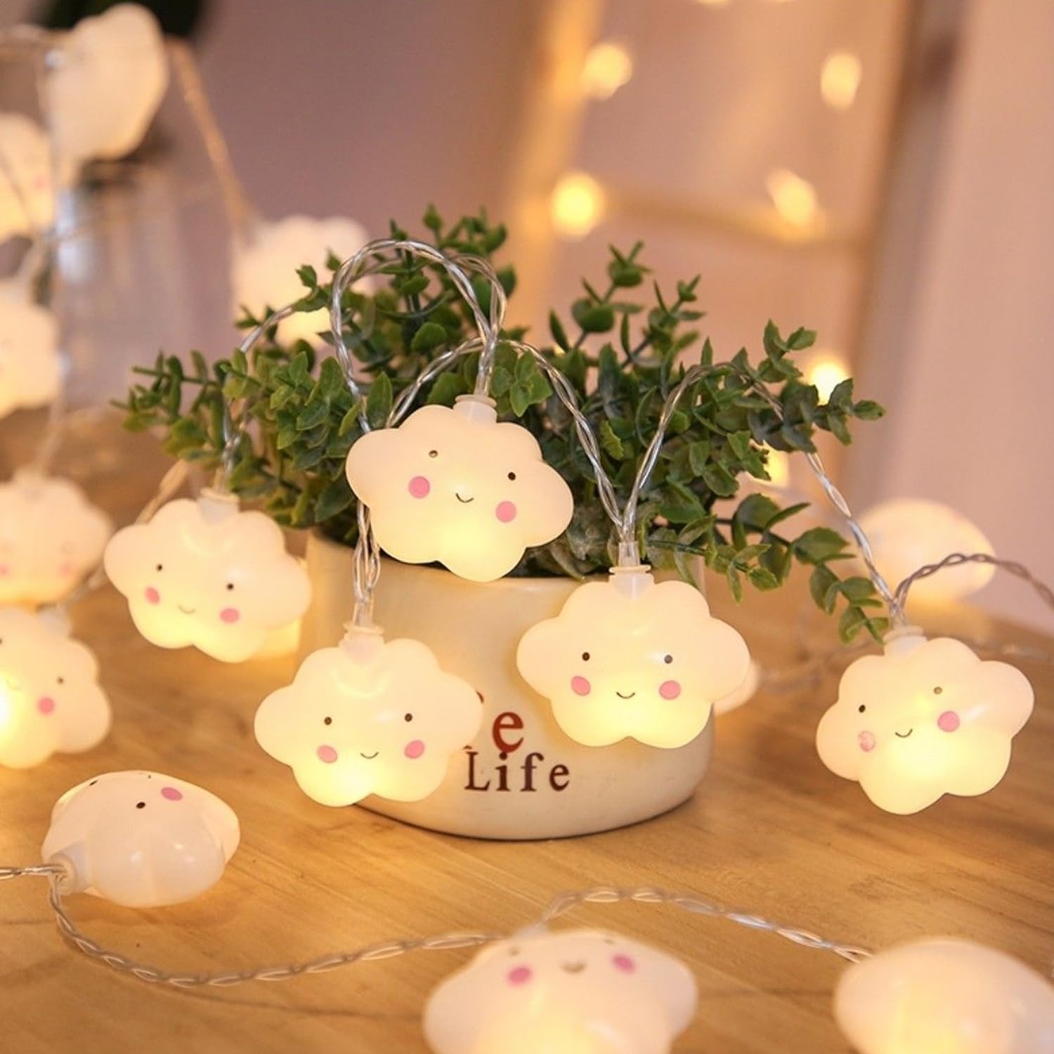 Party Propz Lights for Kids Room - 14 Feet, 10 Led, White Cloud Lights for Decor | Cute Lights for Room | Kids Room Decoration I