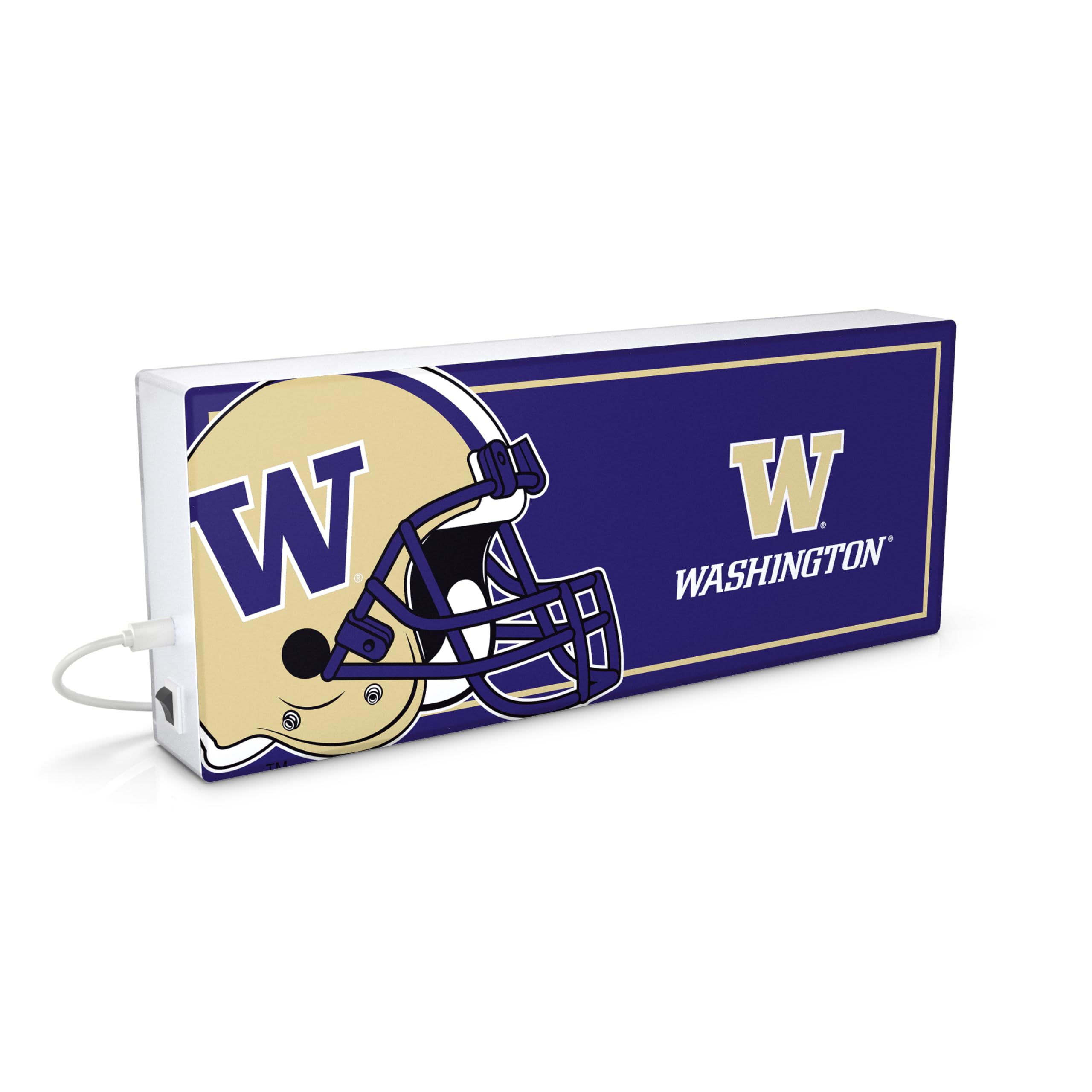 SOAR NCAA LED Ambience Light Box: Elevate Your Space with Officially Licensed Wall D  cor, Washington Huskies