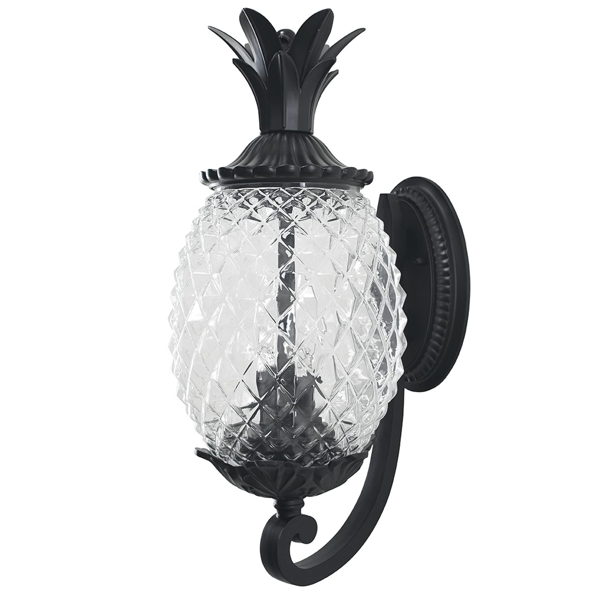 Acclaim Lighting | 7501BK | Lanai Collection | Large Outdoor Wall Mounted Pineapple Dimmable Lantern | Durable Anti-Rust Cast Al