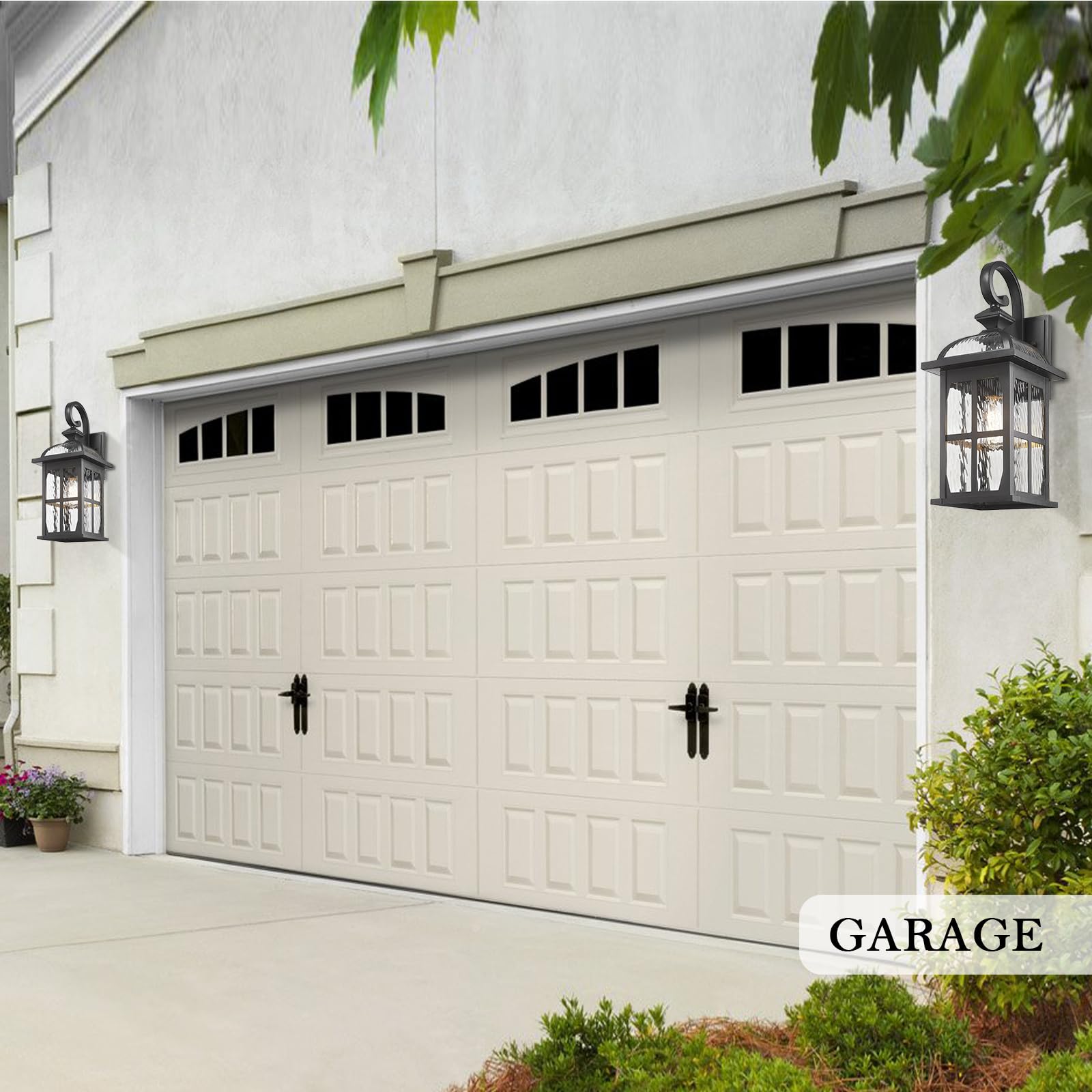 Darkaway Large Outdoor Wall Light  22Inch Exterior Light Fixture With Water Ripple Glass  Aluminum Outside Lights Sconces Exterior Lighting For House Porch Patio Doorway Garage
