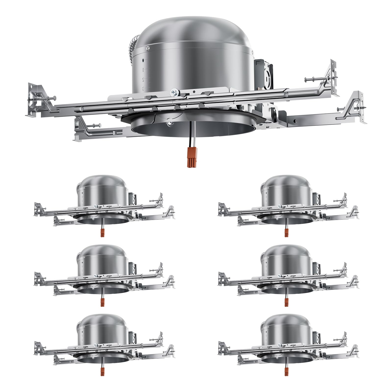 ANYHOME 6 Pack 6 Inch Recessed Lighting Housing,Can Light Housing,New Construction Recessed Lighting,IC Rated & Air Tight,TP24 C