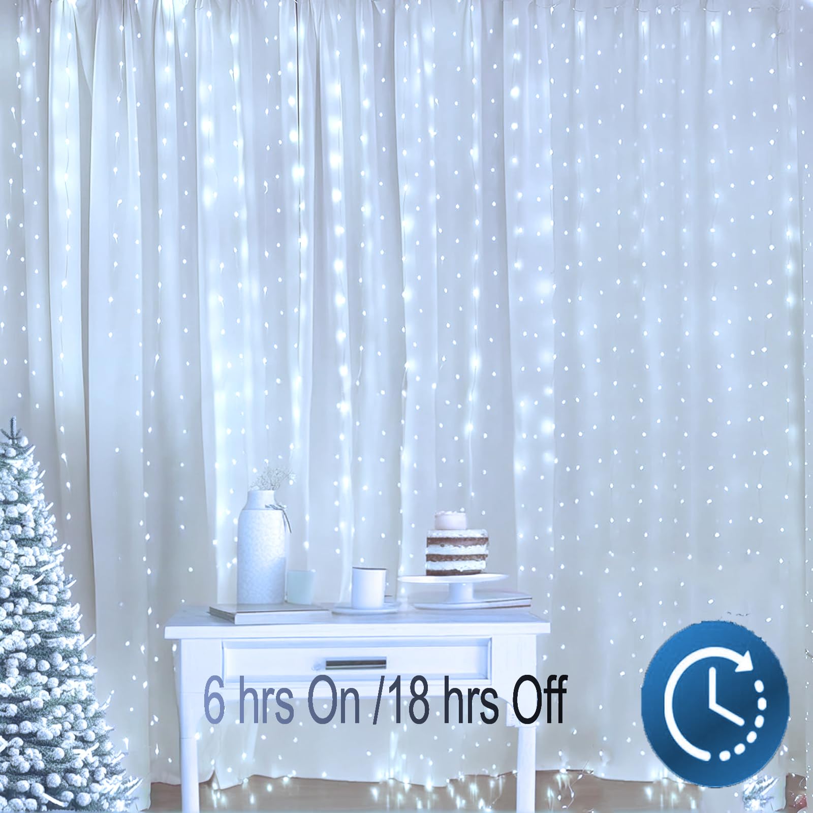 Orsmgolf Fairy Curtain String Lights, Room Decor &Ideal Gift For Teens Girl, 8 Modes Wall Lights & Valentine'S Day Indoor Decorations (White)
