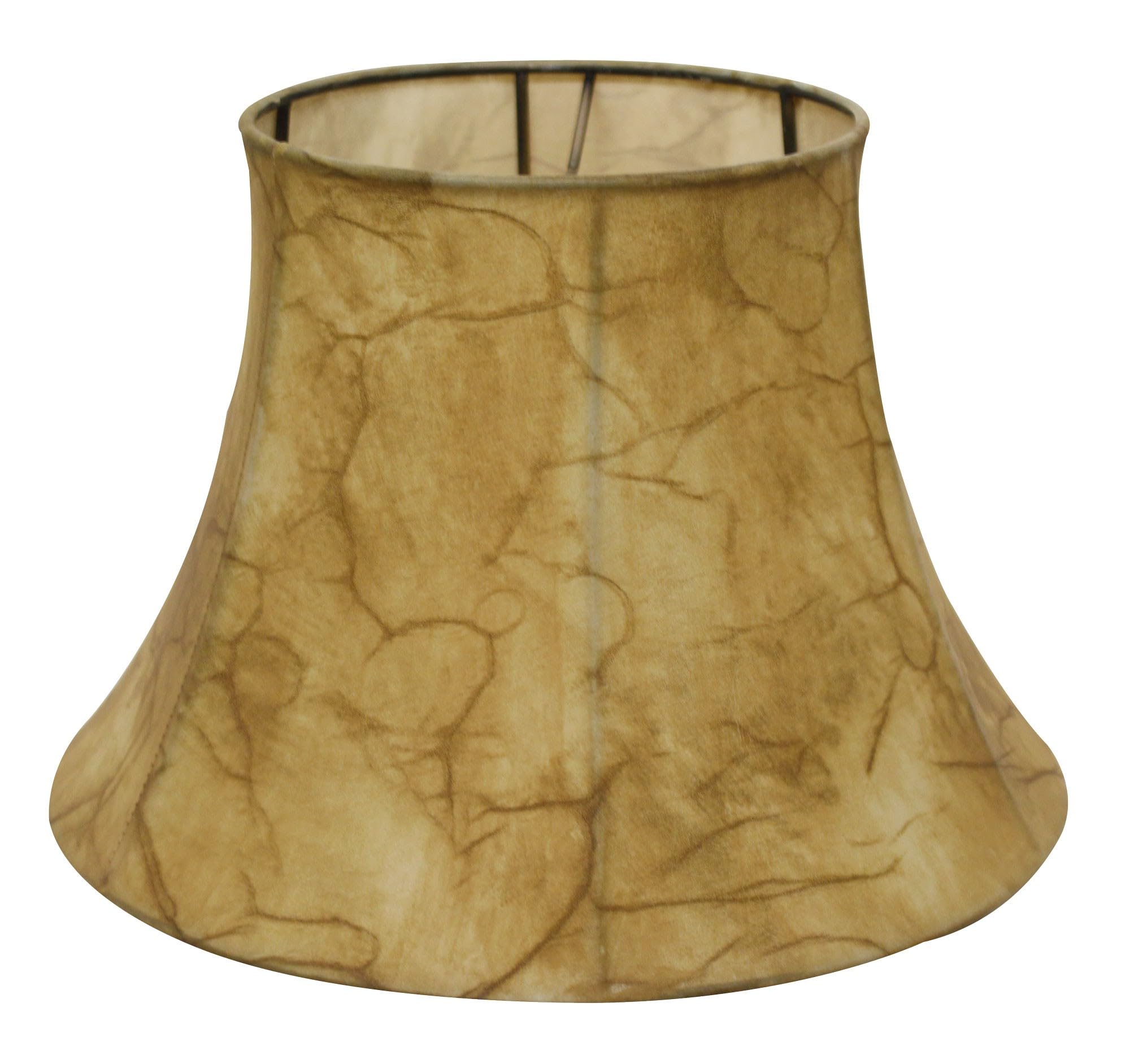 HomeRoots Antique Parchment Shallow Drum Lampshade 19 in. Warm White