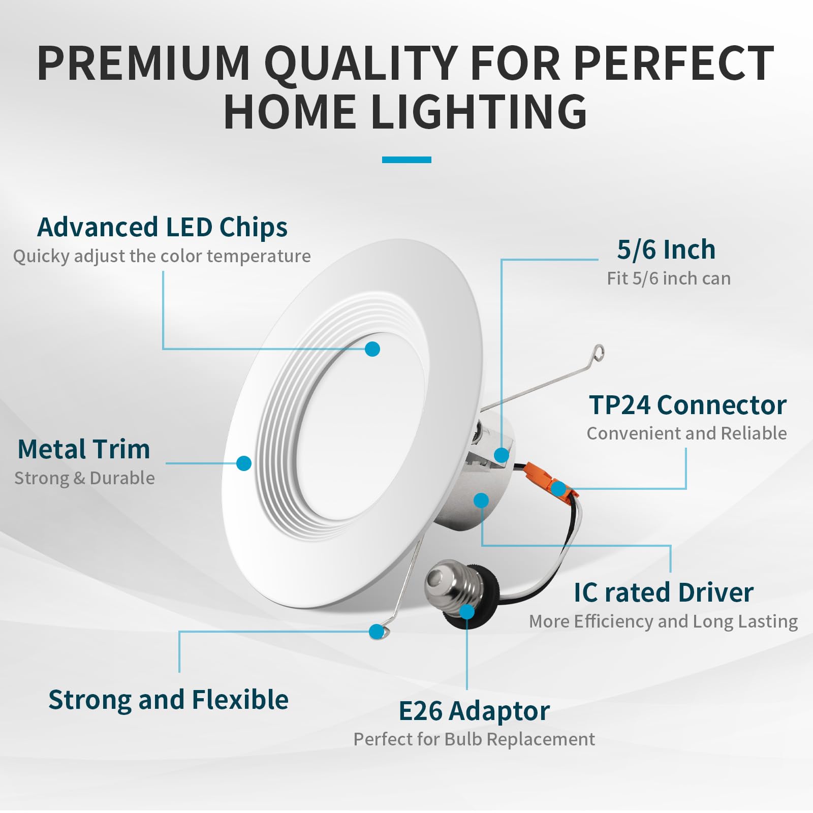Mw 4 Pack 4 Inch Retrofit Led Recessed Lighting 10W=75W 750Lm 2700K/3000K/3500K/4000K/5000K 4 Inch Led Recessed Lights Baffle Trim Ic & Wet Rated Etl & Fcc California Ja8 Certified