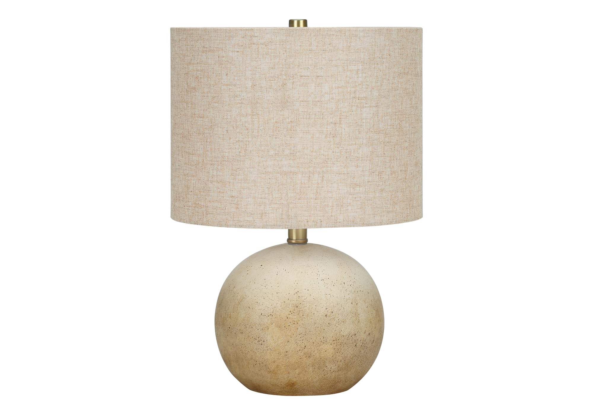 Monarch Specialties I 9718 Table Lamp, Beige Concrete, Beige Shade, 13inL x 13inW x 19.5inH