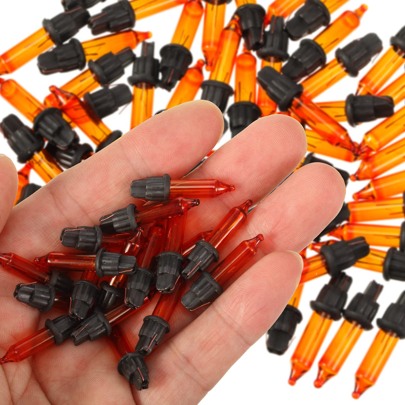 Mudder Mini Incandescent String Lights - 60 Count, Black Base with Orange Bulb, Indoor/Outdoor Christmas Decor