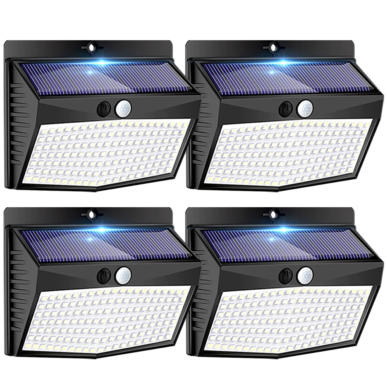 Solar Outdoor Lights, [138 LED/4 Packs] Solar Motion Sensor Security Lights with 3 Lighting Modes Solar Wall Lights Waterproof S
