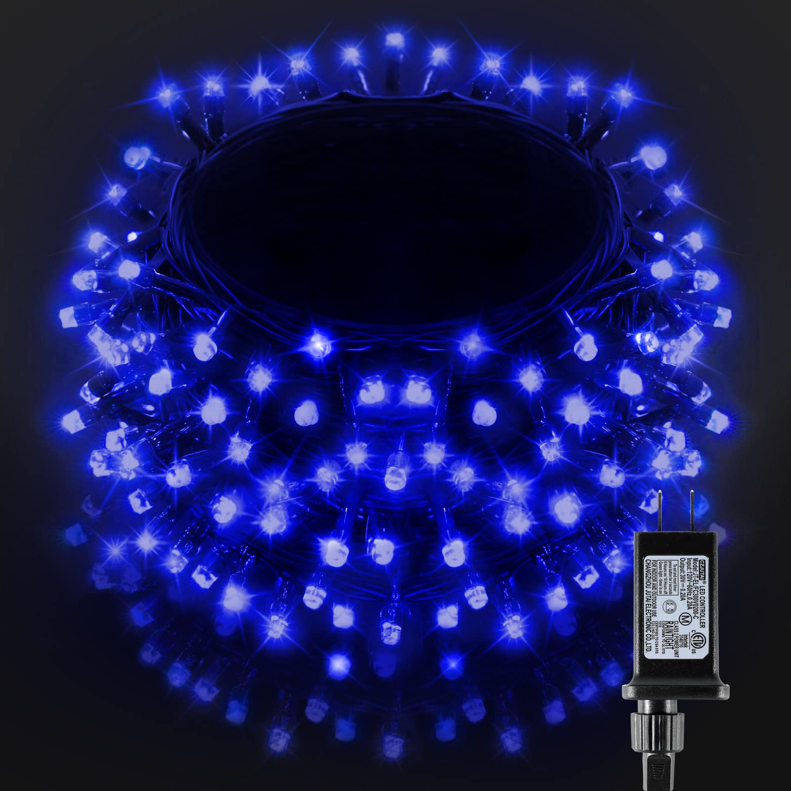 BlcTec Christmas Lights, 300 LED 108FT Christmas String Lights with 8 Lighting Modes, End to End Connectable Plug, Waterproof & 