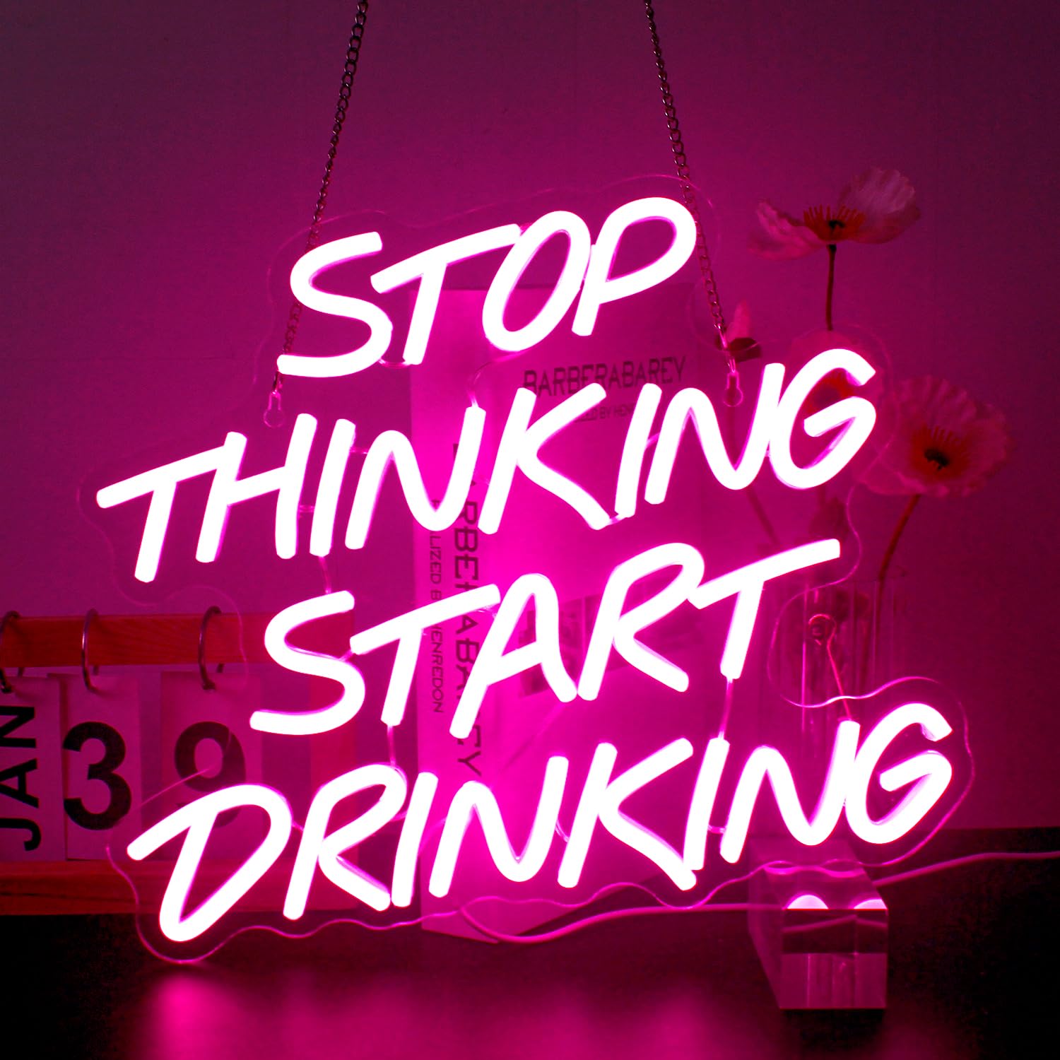 DREAMFORT Neon Sign - Pink LED Wall Light for Home Bar, Man Cave, Party, Club Decor