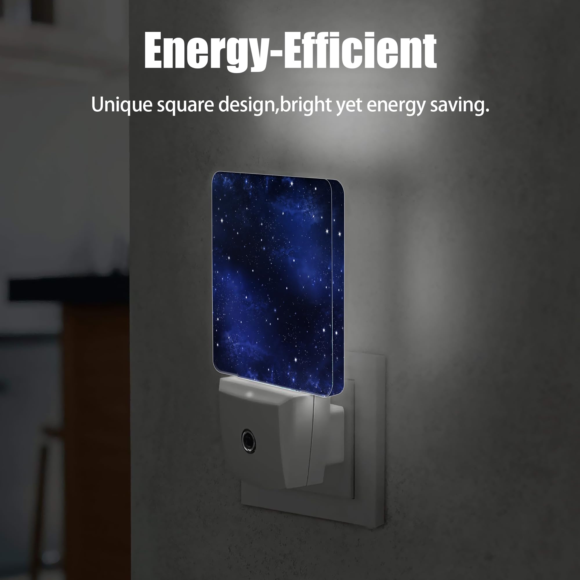 Jopowide Night Sky Stars Night Light, Deep Space Plug Into Wall With Dusk To Dawn Light Sensors, Warm Nightlights For Bedroom, B