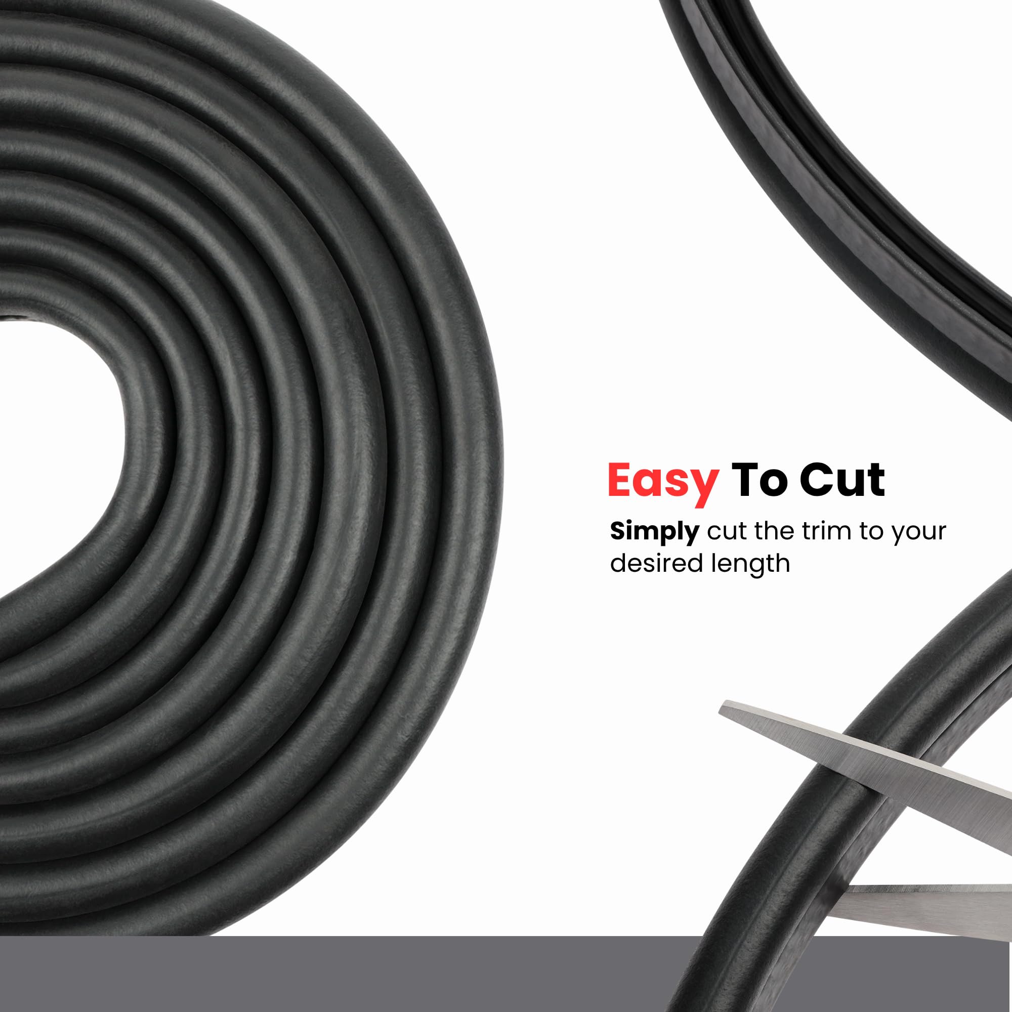 Seal Rubber Vertical Bulb Trim Seal - 0.55" Bulb Diameter, 0.039"-0.14" Flange Size, Black, 13 Feet, Metal, Model CEC