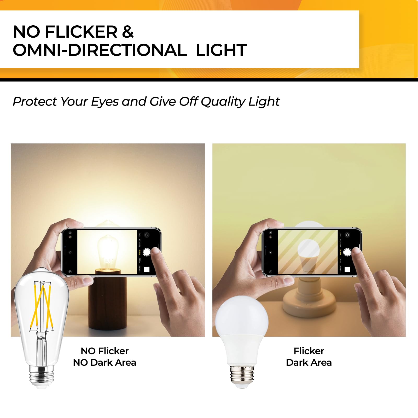 Hizashi Vintage Led Edison Bulb Dimmable, 6W Equivalent 60W, 3000K Soft White, E26 Base Led Light Bulbs, 700Lm, Ul Listed, High Cri 95+ Eye Protection, Clear Glass, Pack Of 12