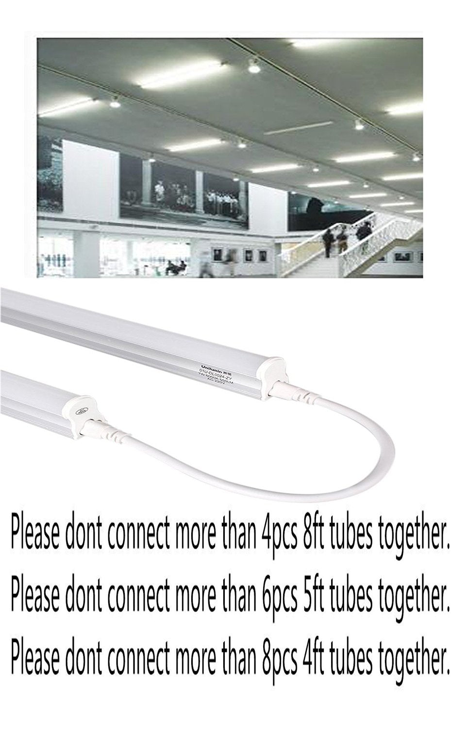 SinLoon T5 LED Lamp Connecting Wire 16IN 0.4M - Linkable Ceiling Light Cable - 2-Pack