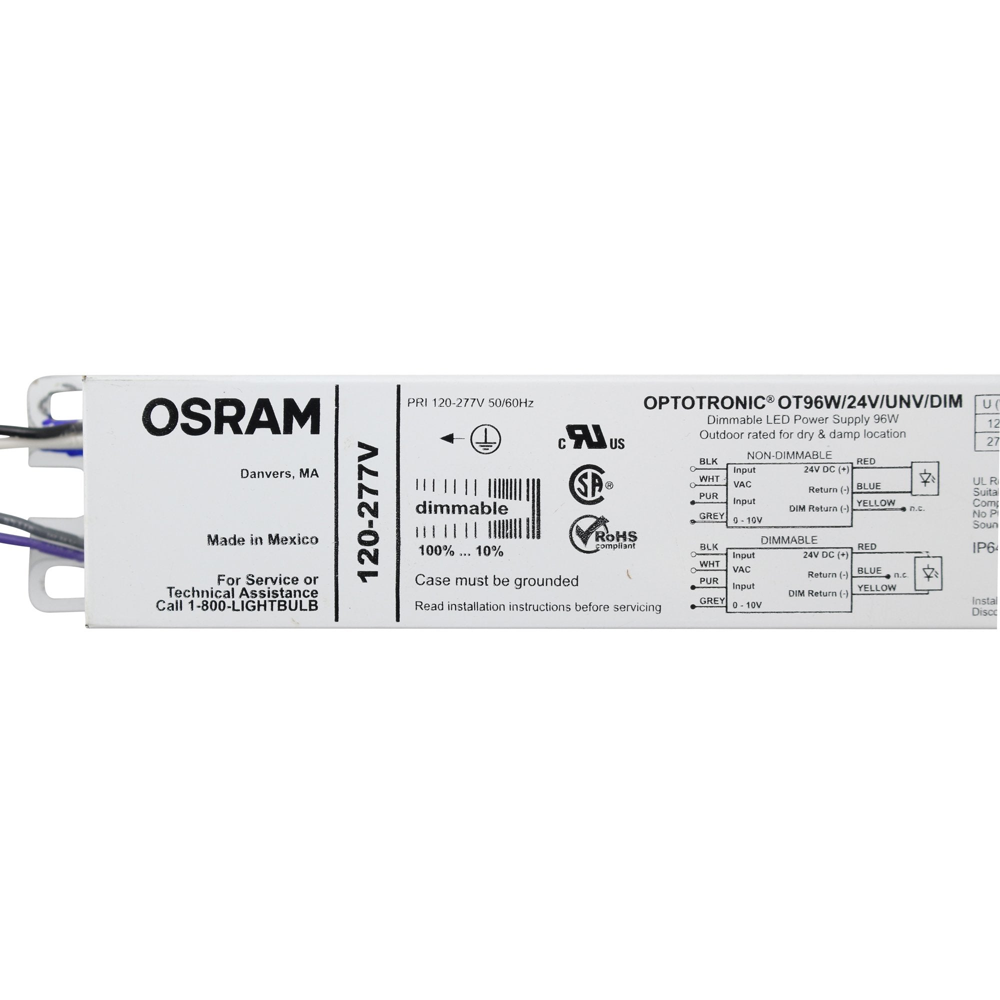 Ledvance Osram Constant Voltage 96W 24Vdc Dimmable Led Power Supply, 1 Pack, White