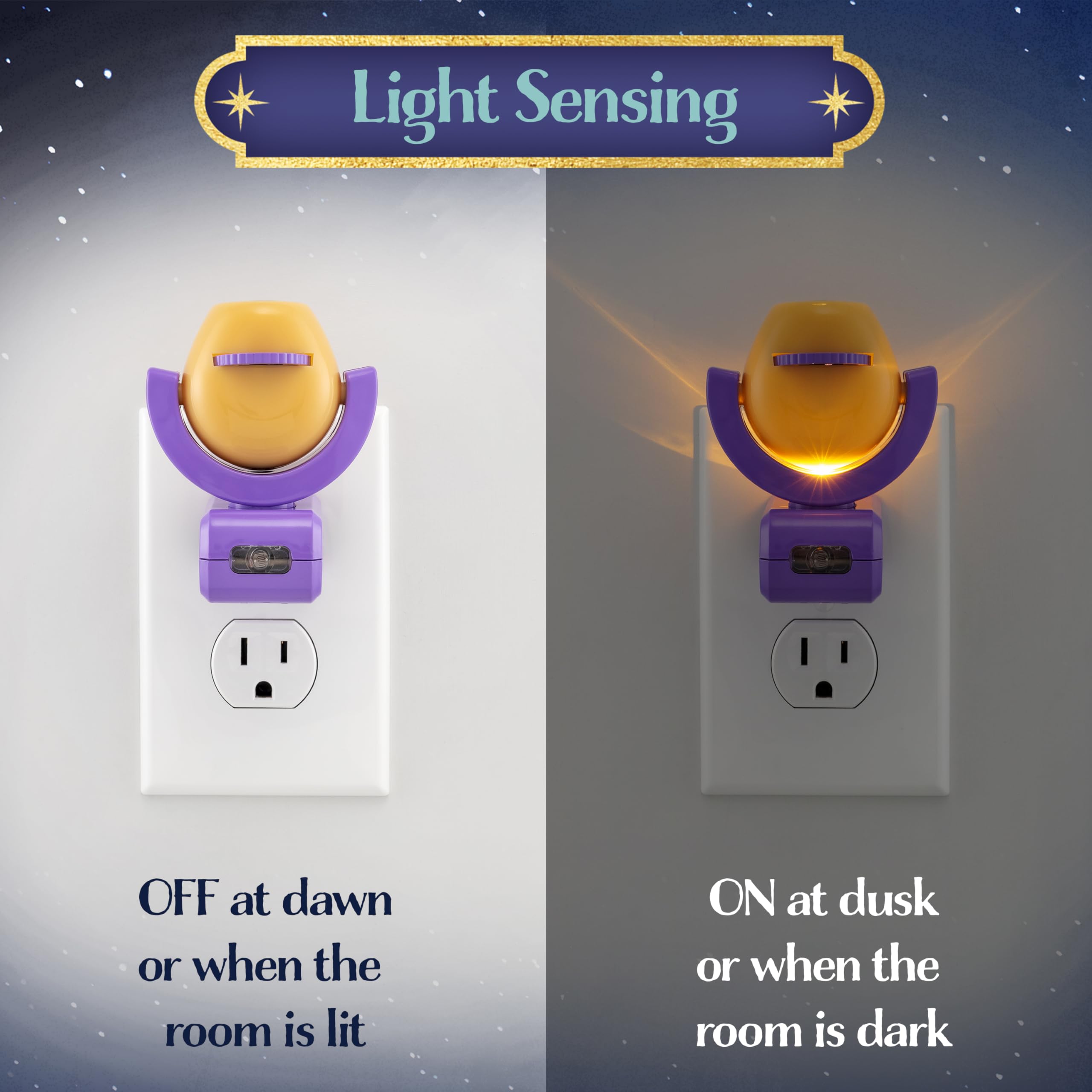 Projectables Disney Wish Led Night Light Plug-In Dusk-To-Dawn Projector Ideal For Kids Girls Boys Nursery Playroom Bathroom Bedroom 80089