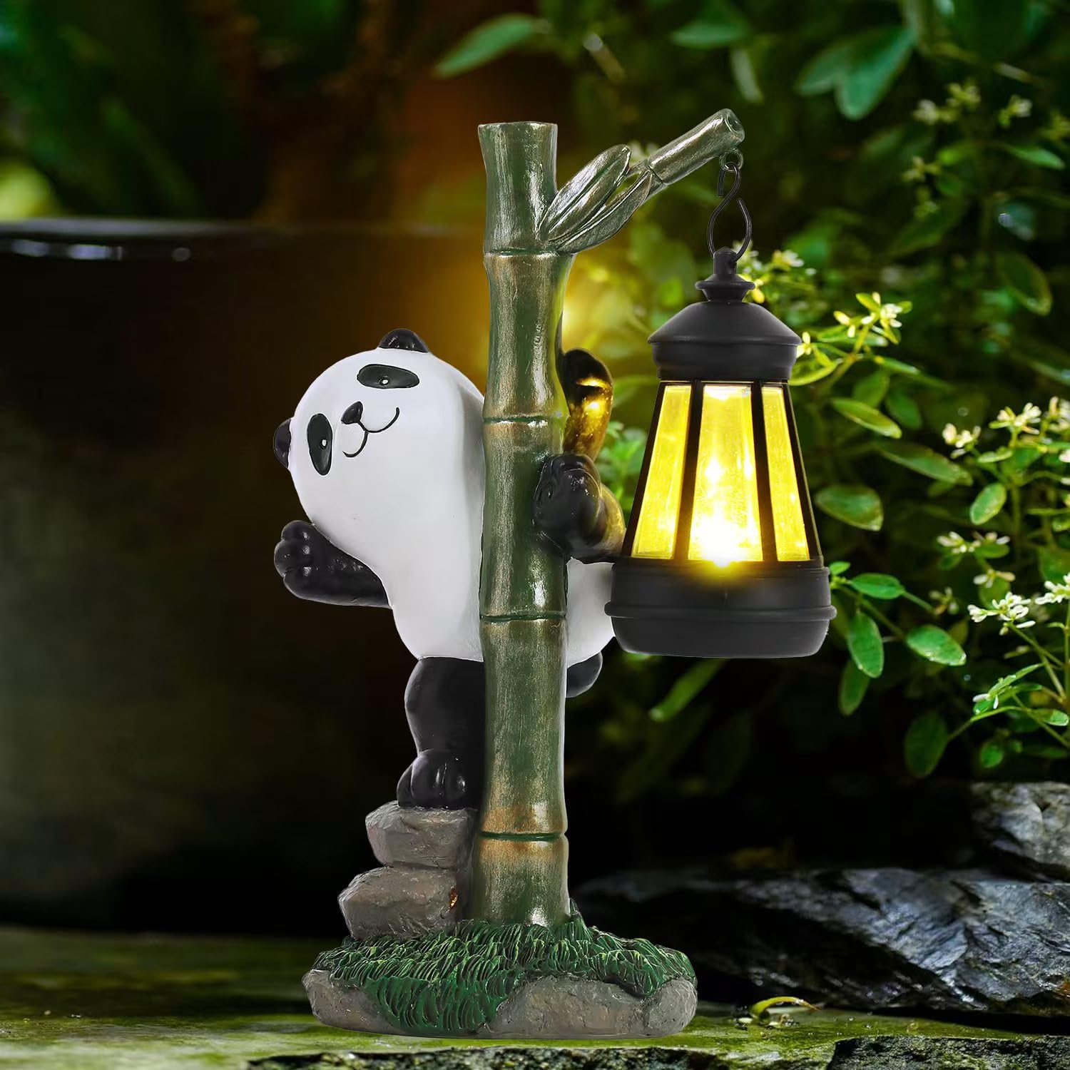 Solar Garden Decor Panda Gifts, Garden Yard Art Decor Panda Gifts For Women - Birthday Gifts For Panda Enthusiasts Grandma Mom W