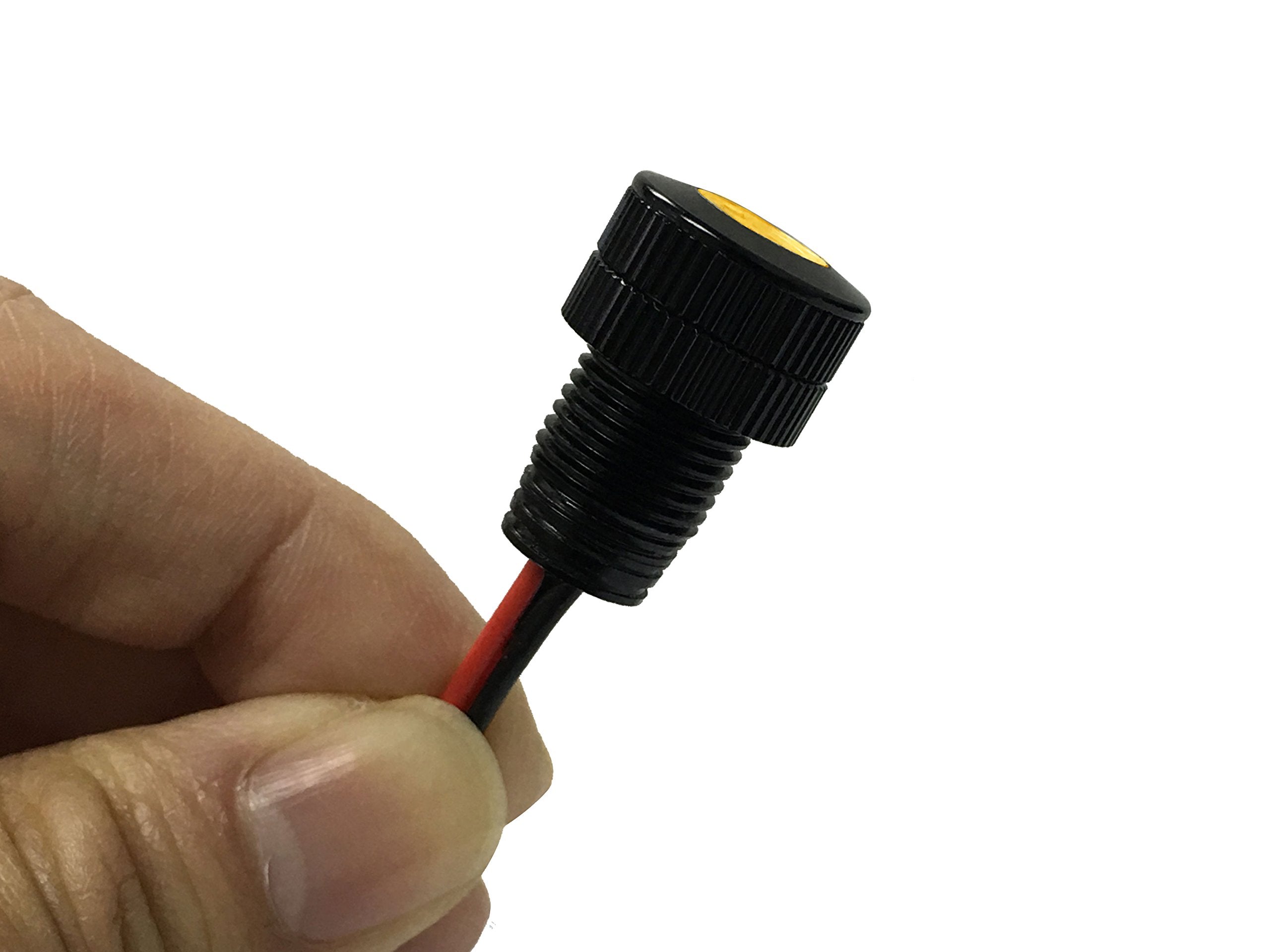 Brightest Light Bolt - Flush Mount 12V Led Light For Bumper, Grille, Cars Interior, Dash, Ambient Lighting, Motorcycle W/Sleek Aluminum Housing & Screw Nut (11 Mm Black, Amber Led)