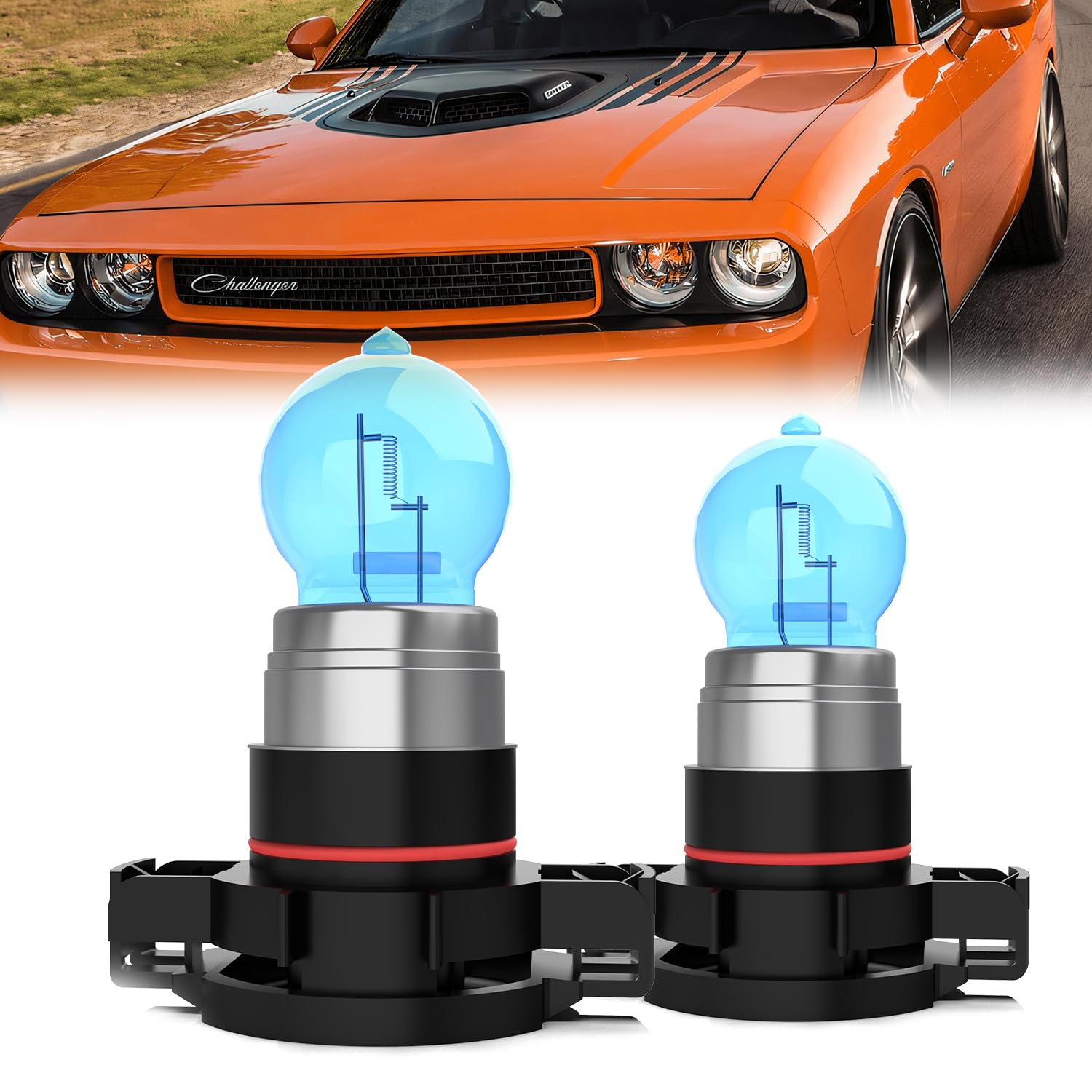 Leccibub Fog Light Bulbs Compatible With Dodge Challenger 2011-2014, H16 Fog Lights Halogen Light Bulb, Super Bright 6000K White