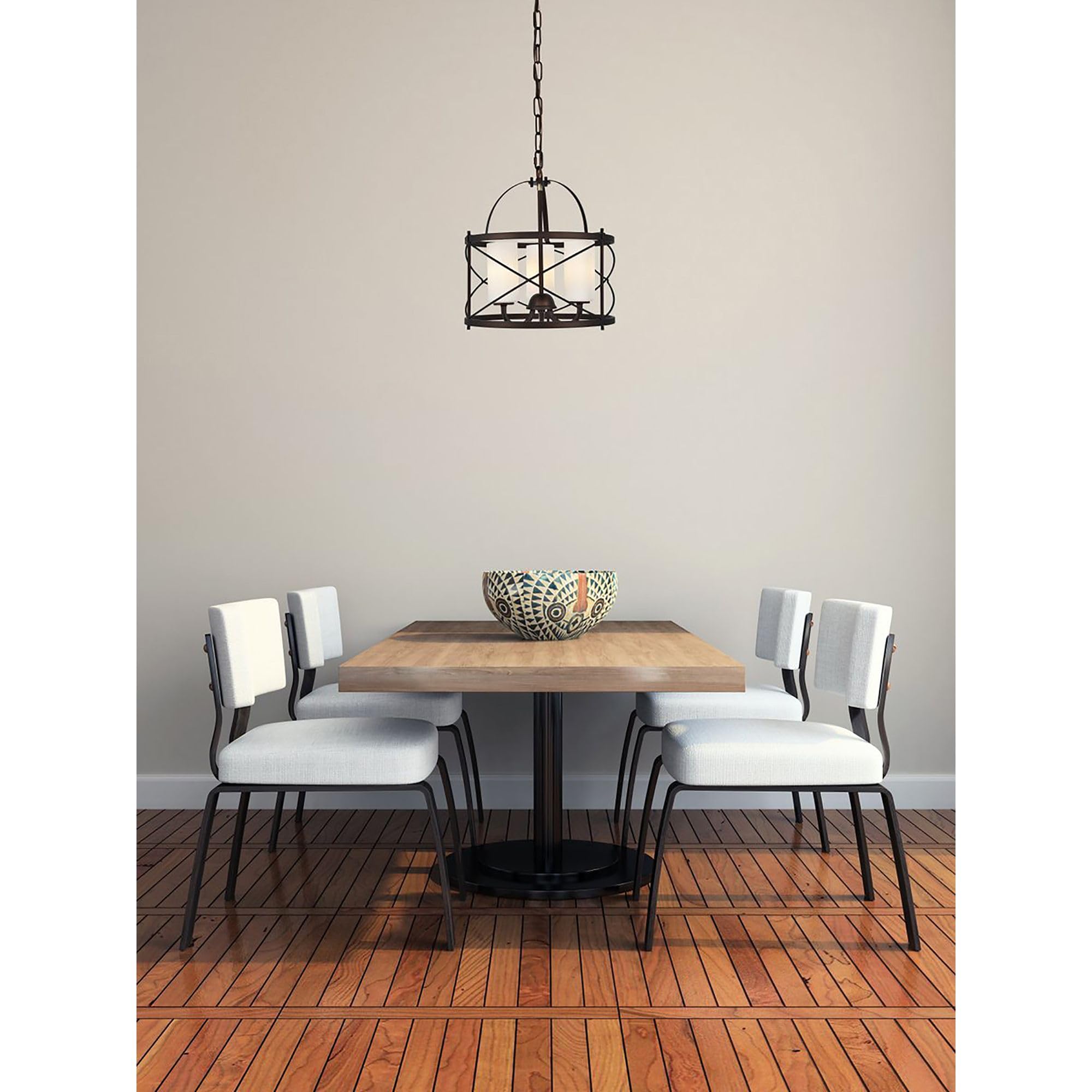 Elegant Lighting Living District Indoor Modern Home Decorative Bright Ceiling Wren Collection Pendant D15.8 H17.3 Lt:3 Dark Copper Brown and Frosted White Finish