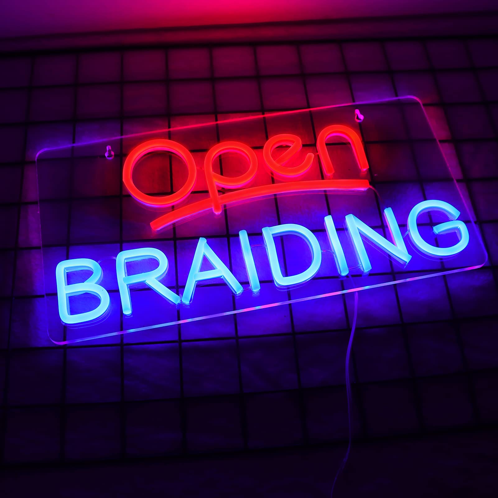 Vinray Open Braiding LED Neon Sign for Business, 16x8 inches, Super Bright, Easy to Hang, USB Powered