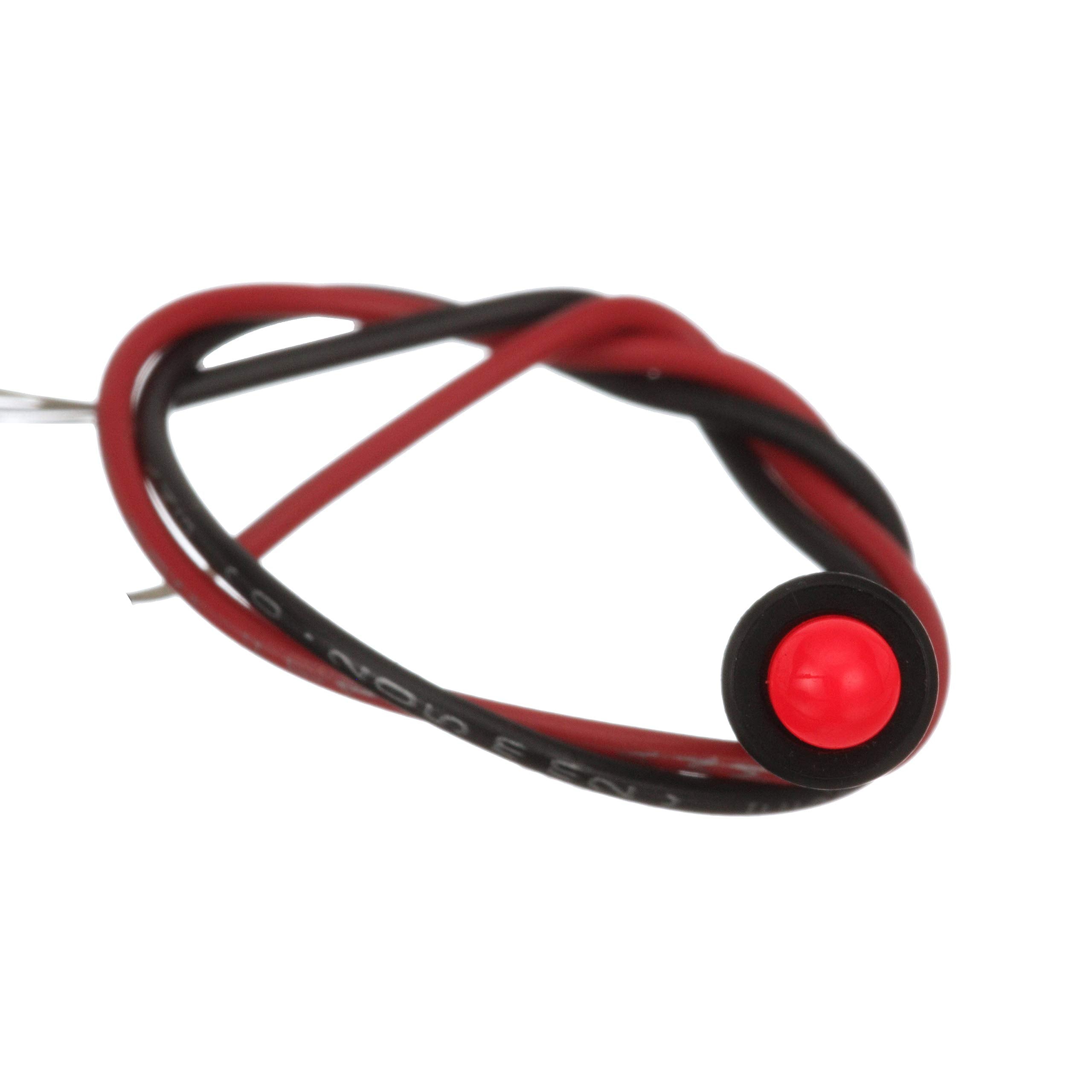 SEACHOICE LED Indicator Light, 14V, 6 in. Lead Wires, Red, Model 09851