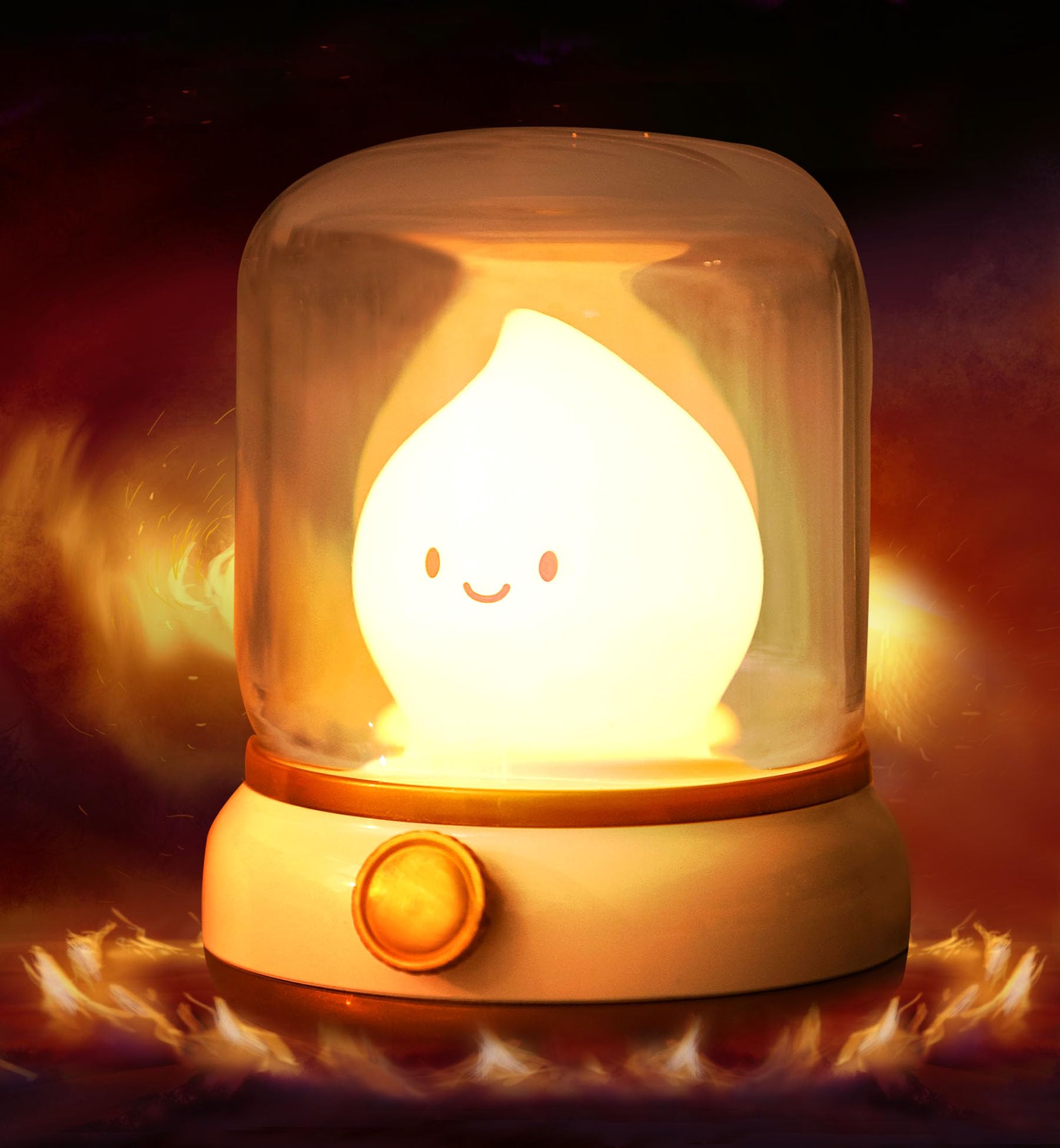 Bandiancy Cute Kerosene Lamp, Emotional Support, Candles Night Light,Led Tealight Candles,Kids Night Light, Room Decor,Candlelight Mode,Kids Gift,