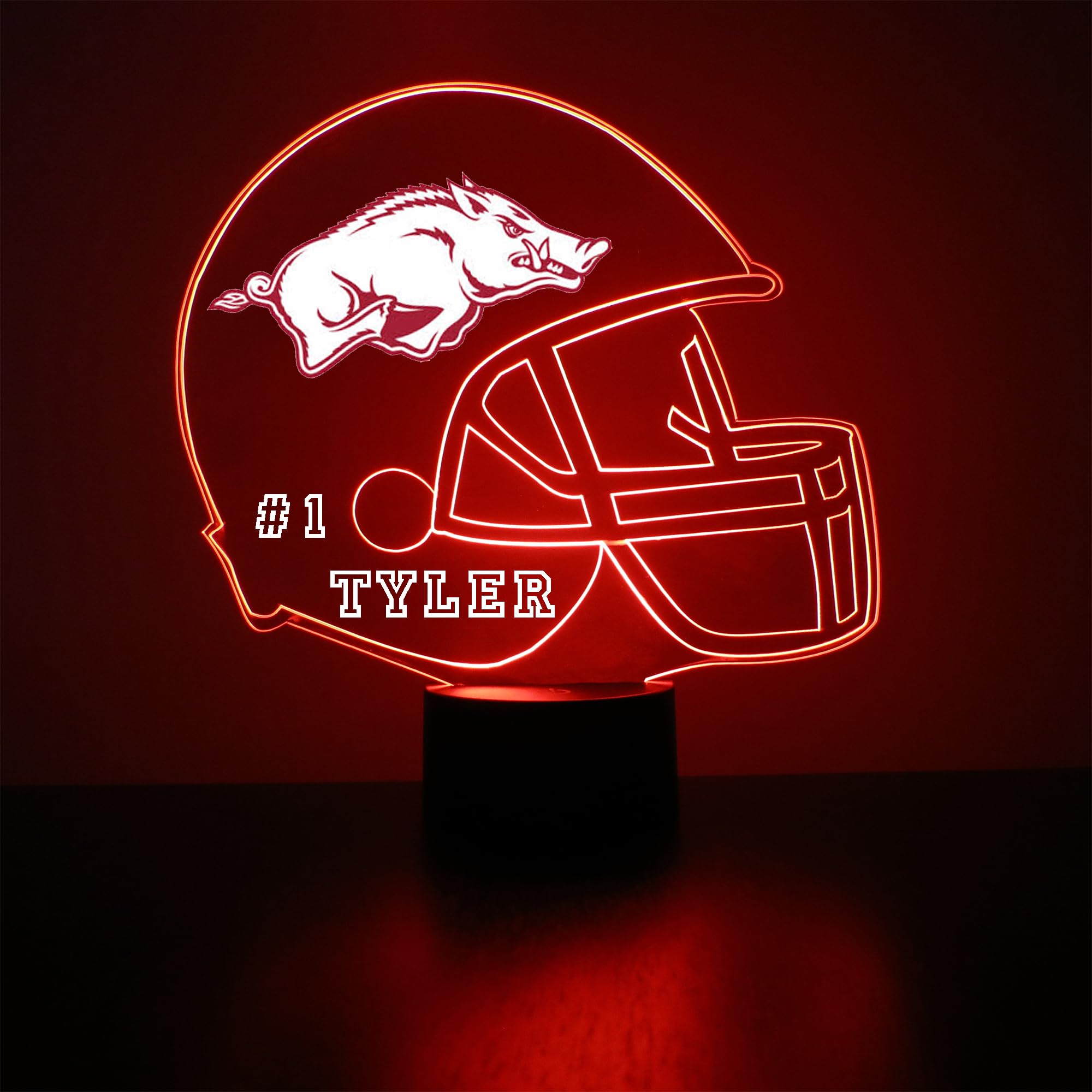 Custom Made Razorback Sign Custom University Of Arkansas (Ua) Razorbacks Football Helmet Led Sign ...
