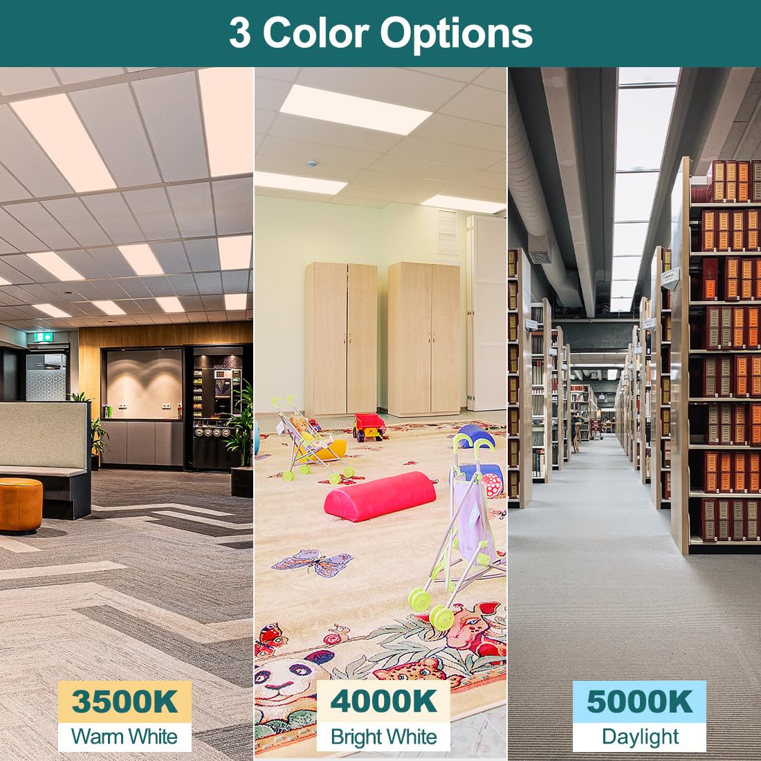 Kadision 2X4 Led Flat Panel Light, 60W/50W/40W/30W/25W Adjustable, 5000K/4000K/3500K Selectable, 6600Lm Dimmable Led Drop Ceilin