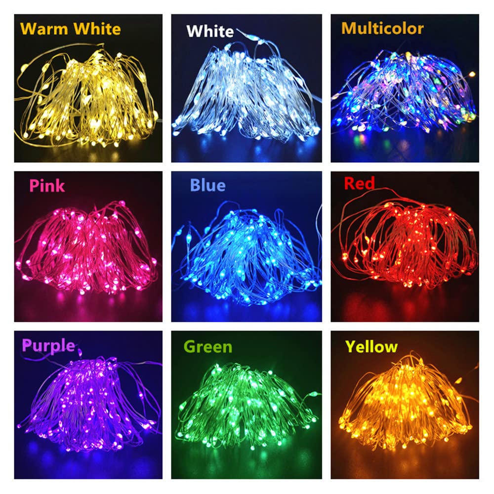 Fantasee Copper Wire String Lights Usb Powered Led Fairy Lights 8 Modes With Timer Remote Control For Home Bedroom Birthday Party Wedding Christmas Festival Decor (Blue, 16.4Ft 50Leds)